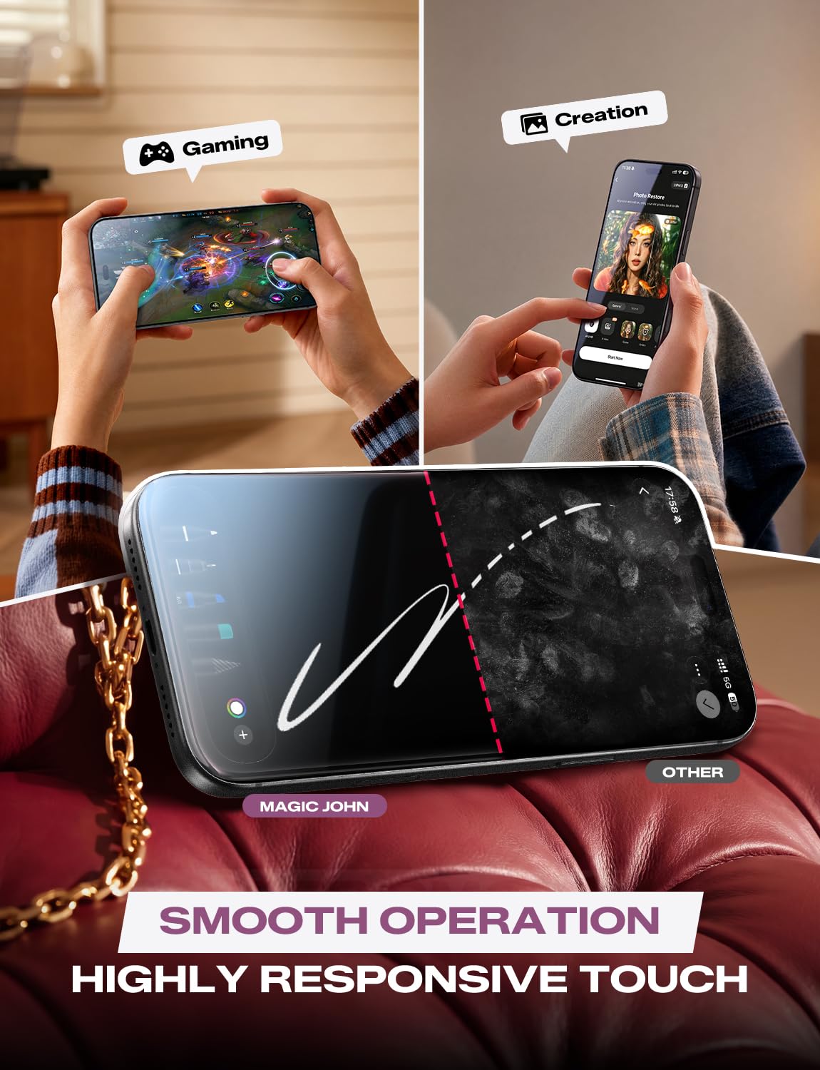 MAGIC JOHN for iPhone 18 Pro Max Screen Protector Easy Installation