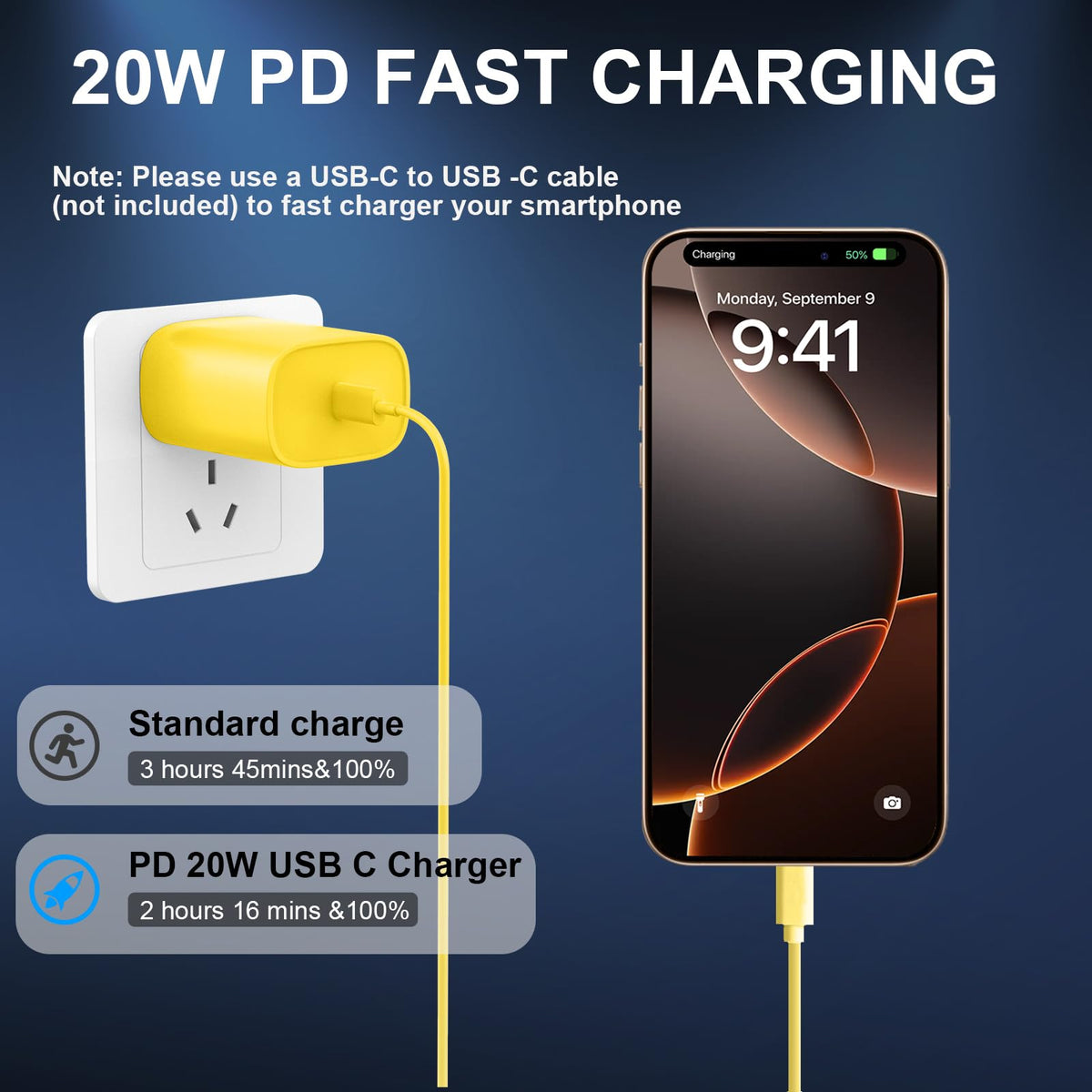 iPhone 18 17 16 15 Charger Fast Charging Type C Chargers USB C Cable 10FT