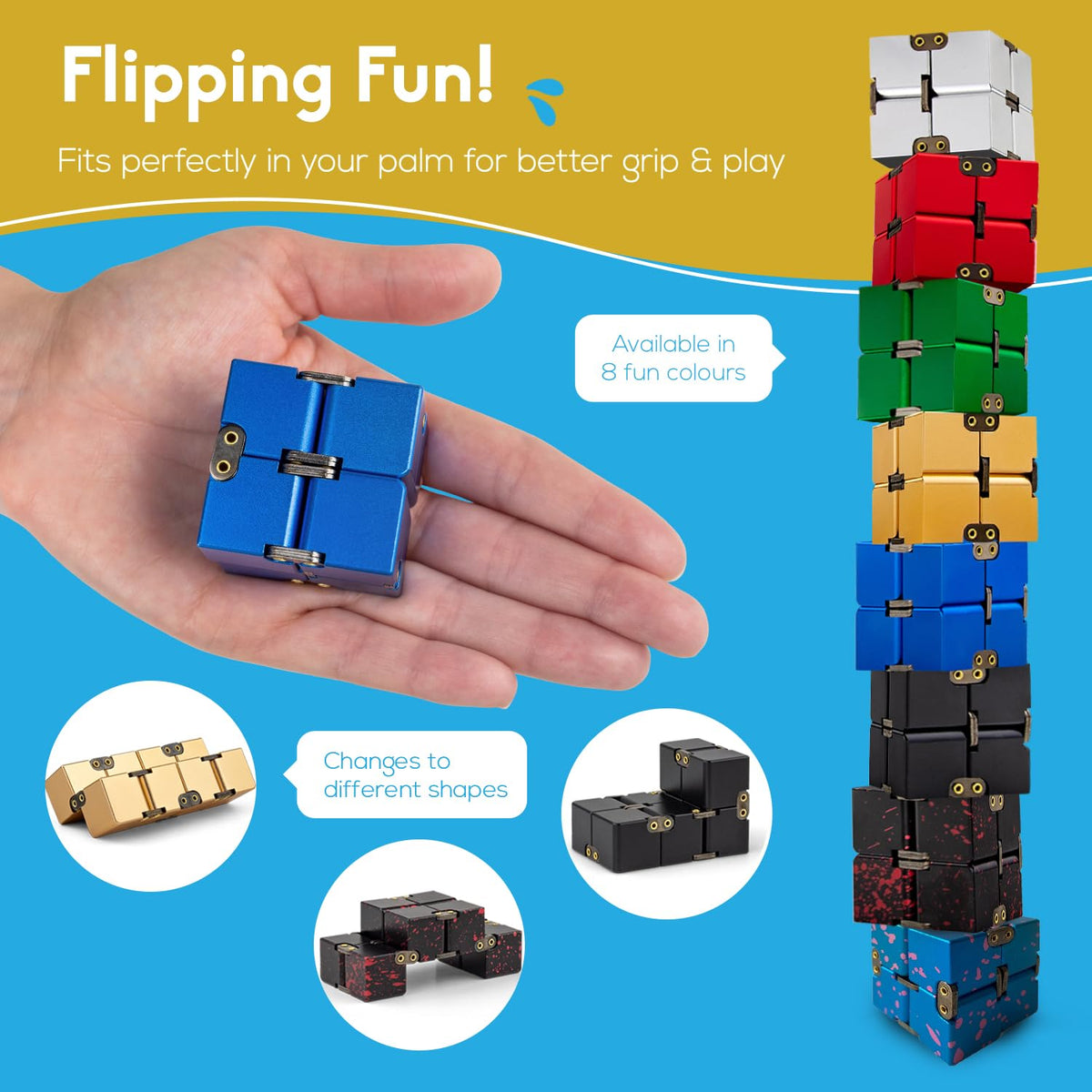 PILPOC theFube Fidget Cube Handy Anxiety Toys for Kids and Adults (Black)