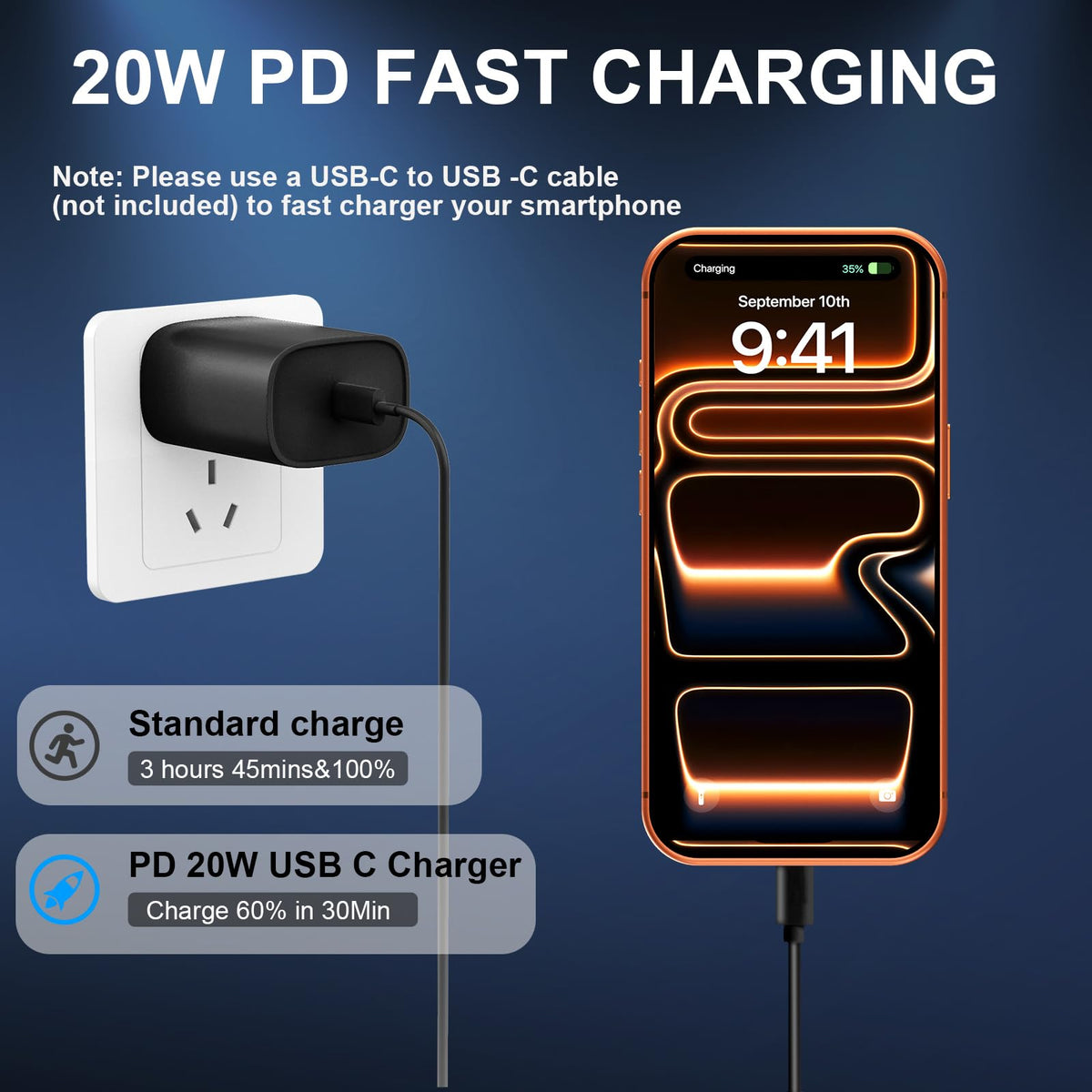iPhone 18 17 16 15 Charger Fast Charging Type C Chargers USB C Cable 10FT