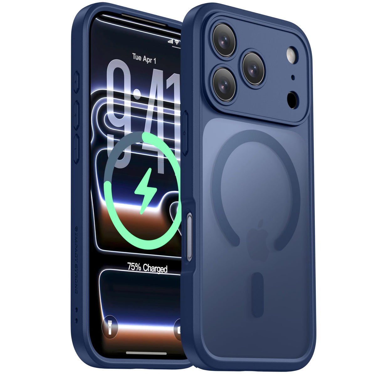 ImpactStrong Magnetic Guard Designed for iPhone 13 Case [Camera Protection] [Military Grade Drop Tested] [Compatible with MagSafe] Slim Translucent Matte Phone Case (6.1") - Black