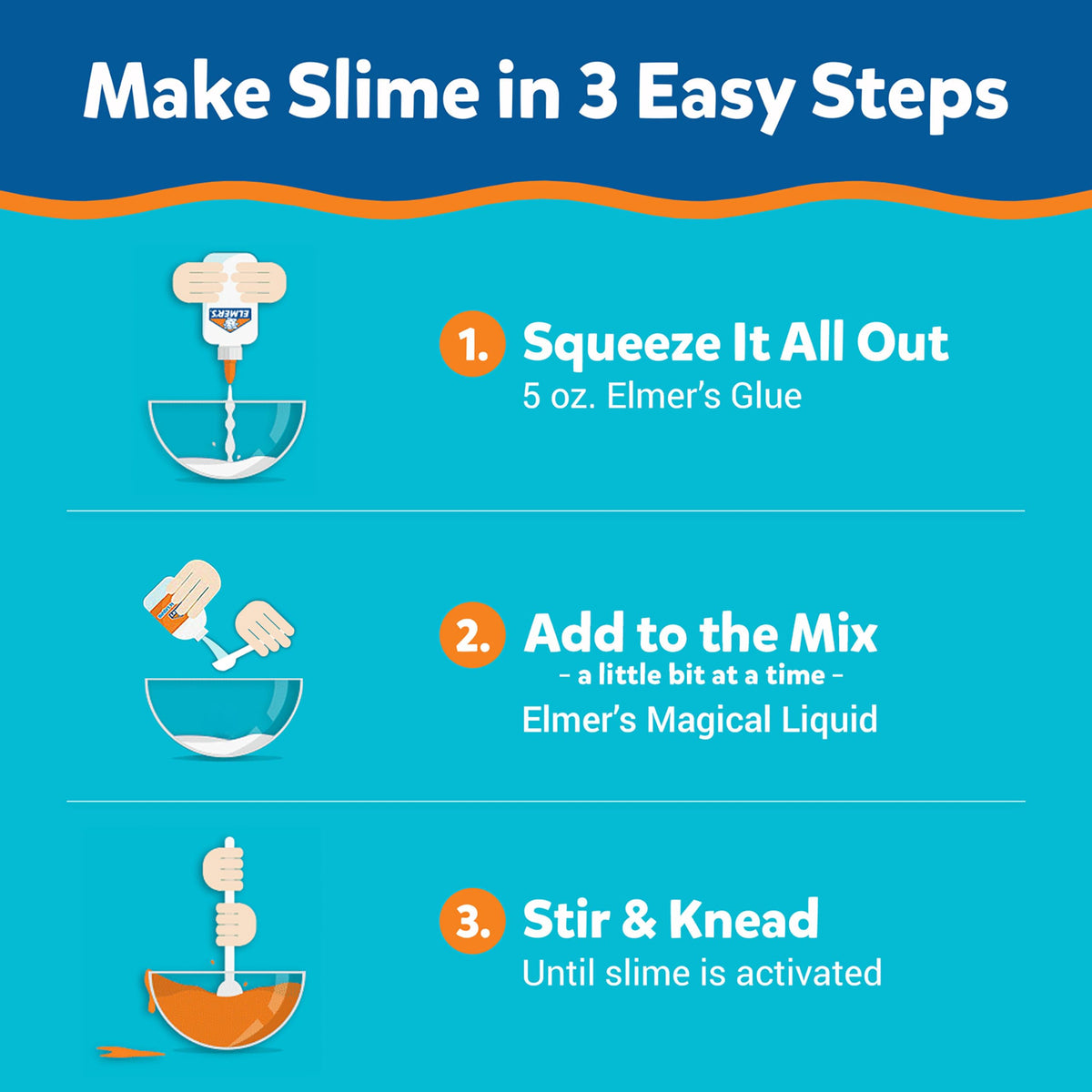 Elmer's Magical Liquid, Slime Activator Solution, Updated Formula for Double Slime Output, Safe, Washable, 8.75 fl oz - Kids Activity, Arts & Crafts, #1 Teacher Brand