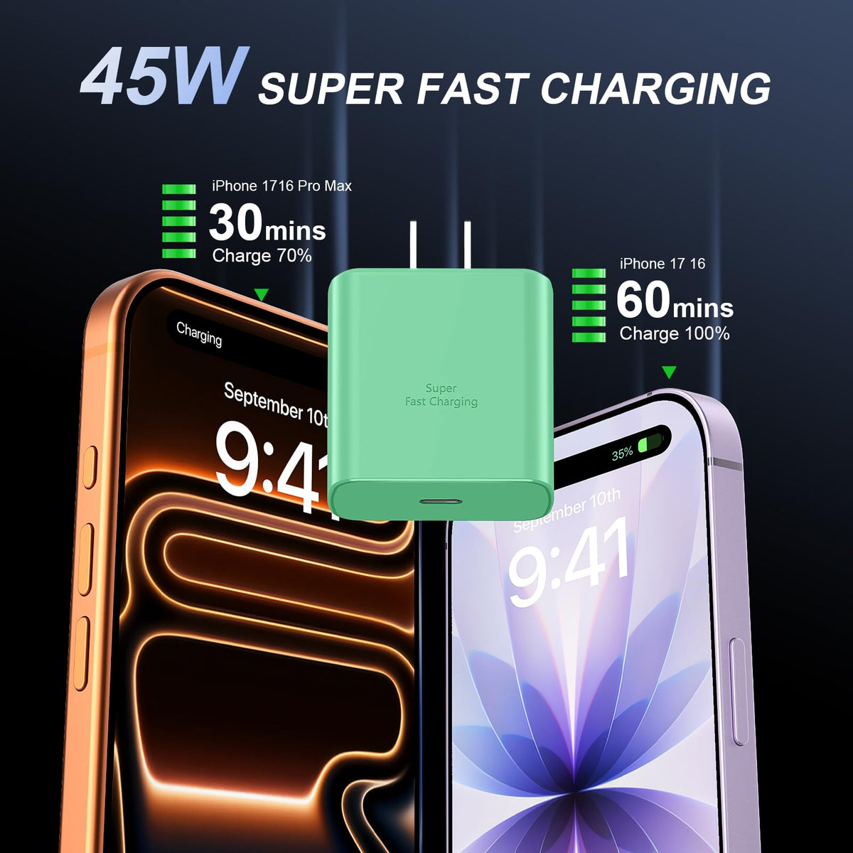 iPhone 18 17 Pro Max Charger Fast Charging 45W USBC iPhone Duo Fast Charger