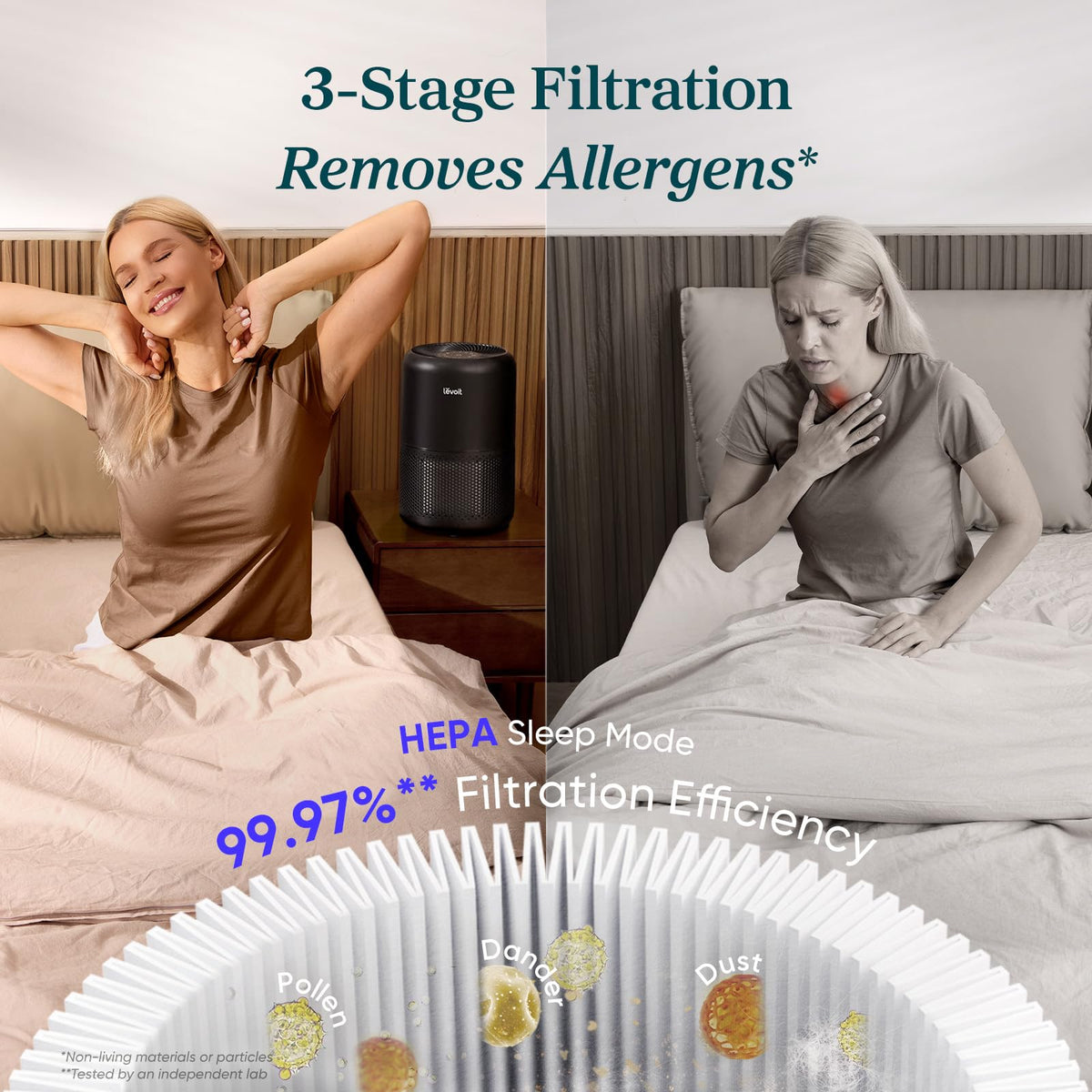 Levoit Air Purifier for Home Pets Hair Allergens in Bedroom Quiet Purifiers