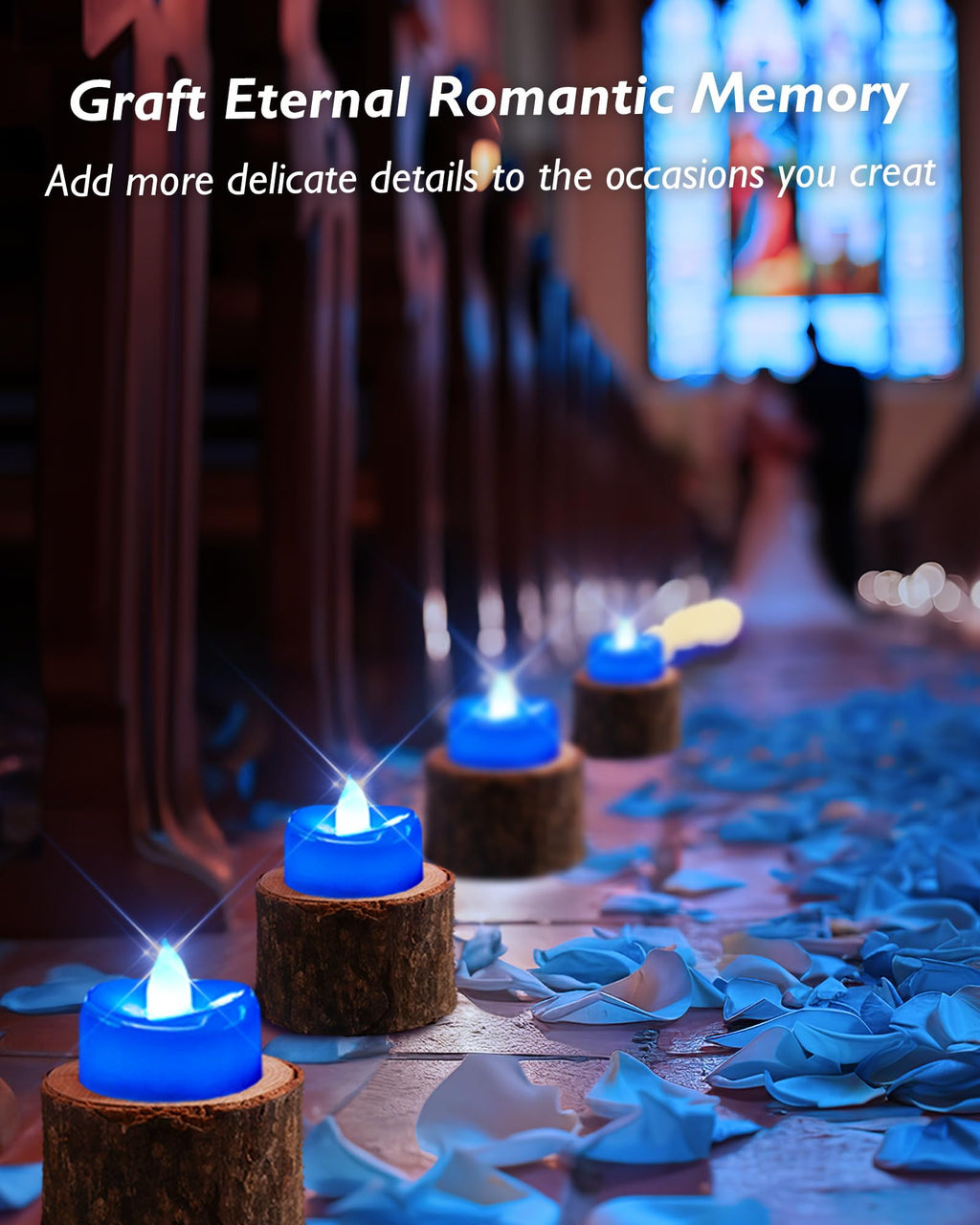 merrynights LED Candles, Tea Lights Candles Battery Operated Bulk, 24-Pack Long-Lasting 200 Hours Flameless Tealight Candles, Realistic Tea Lights for Halloween Christmas Wedding, 1.5'' D X 1.25'' H