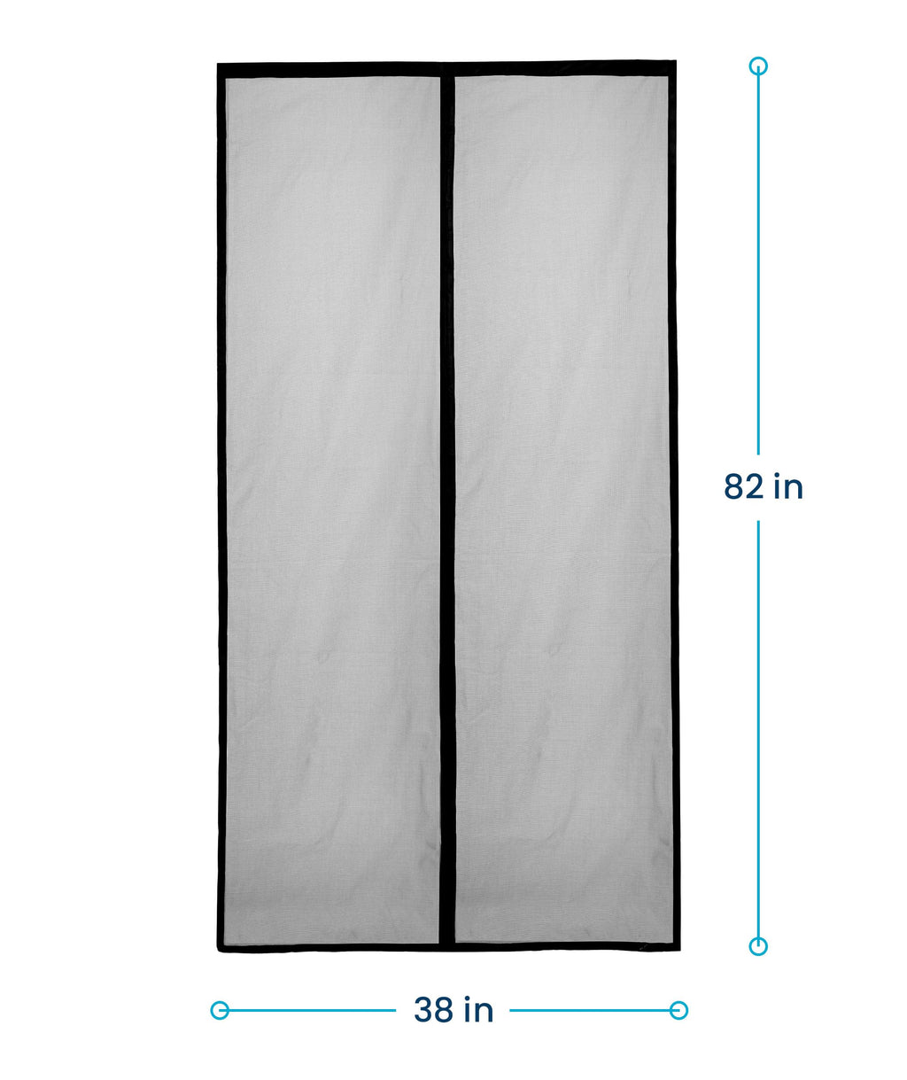 Flux Phenom Magnetic Screen Door (White) - Bugs Out, Breeze in - 9min Install Auto-Sealing Heavy Duty Double Stitched Mesh, 52 Magnets, Hands Free Patio Doors Net, Pet & Kid Friendly, 38 x 82 Inch