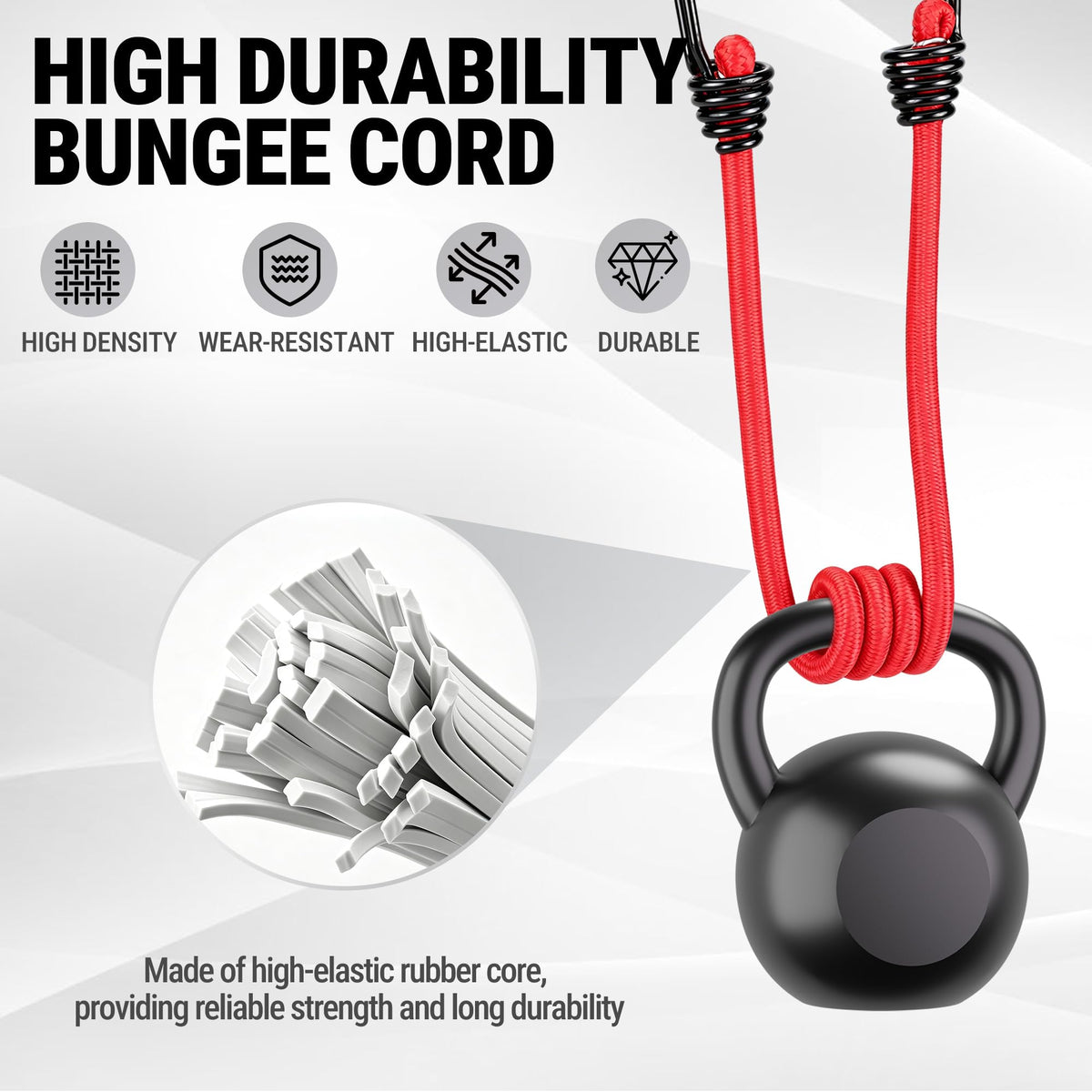 WORKPRO 24" Bungee Cords with Hooks, 4 Pack Heavy Duty Outdoor Bungee Strap