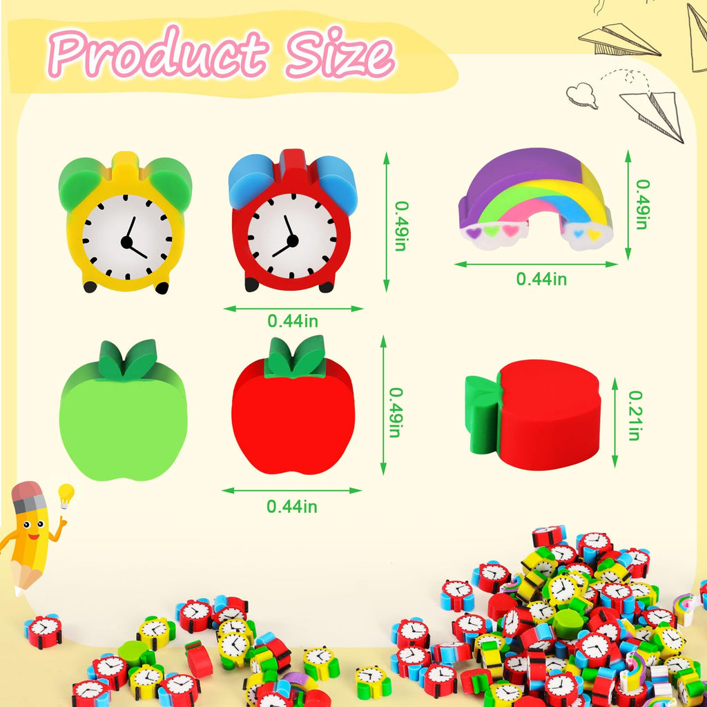 JUNEBRUSHS 150Pcs Fall Mini Erasers, Cute Thanksgiving Erasers Bulk