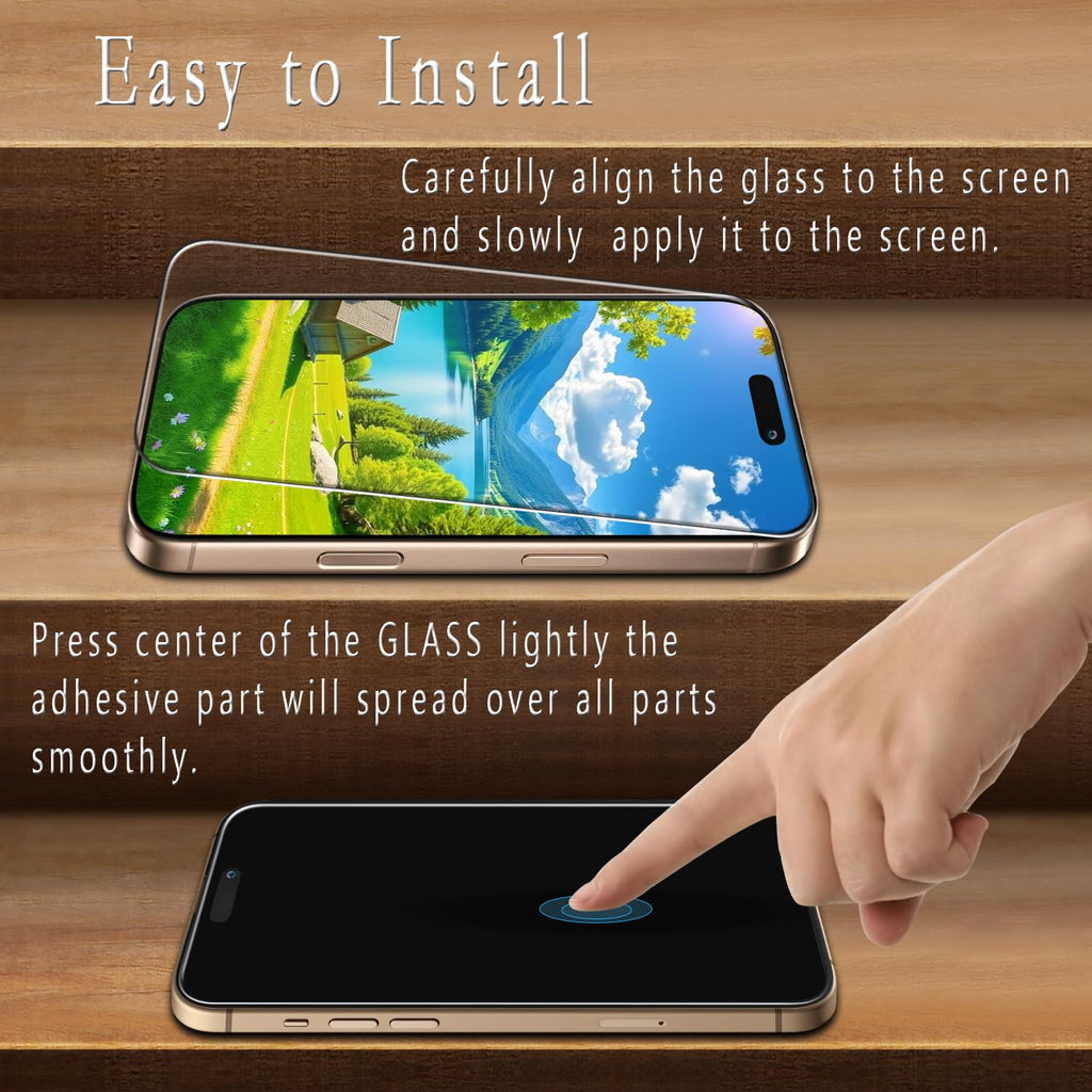 2 Pack Screen Protector for iPhone 16 Pro Max Tempered Glass