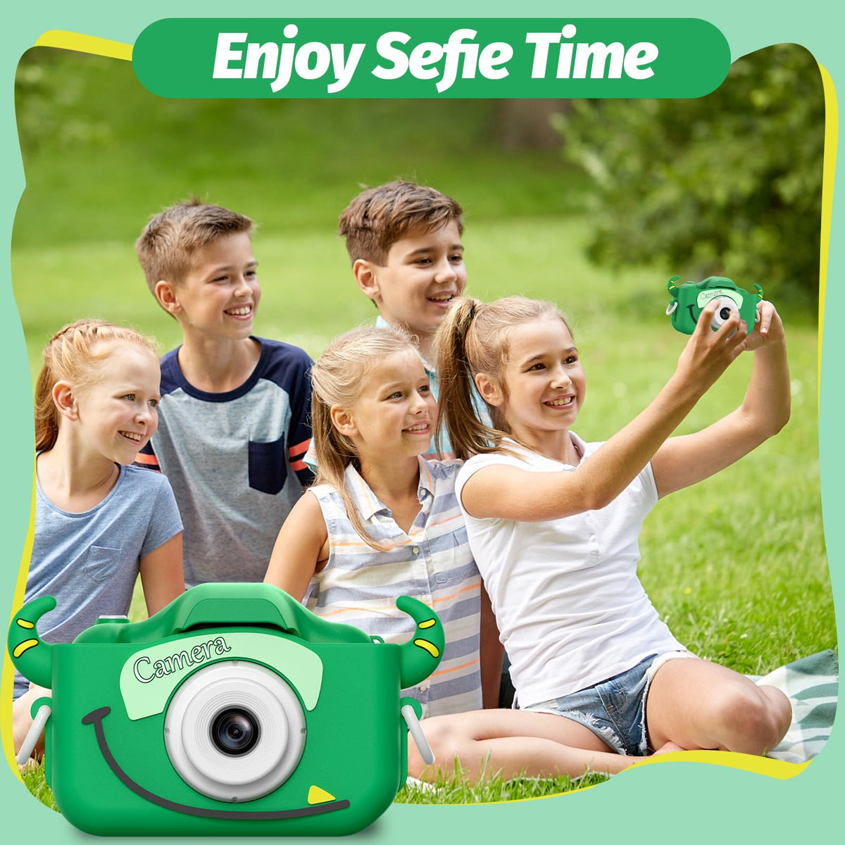 Goopow Kids Camera Toys for 3-8 Year Old Girls Boys,Children Digital Video Camcorder Camera with Cartoon Soft Cover, Best Chritmas Birthday Festival Gift for Kids