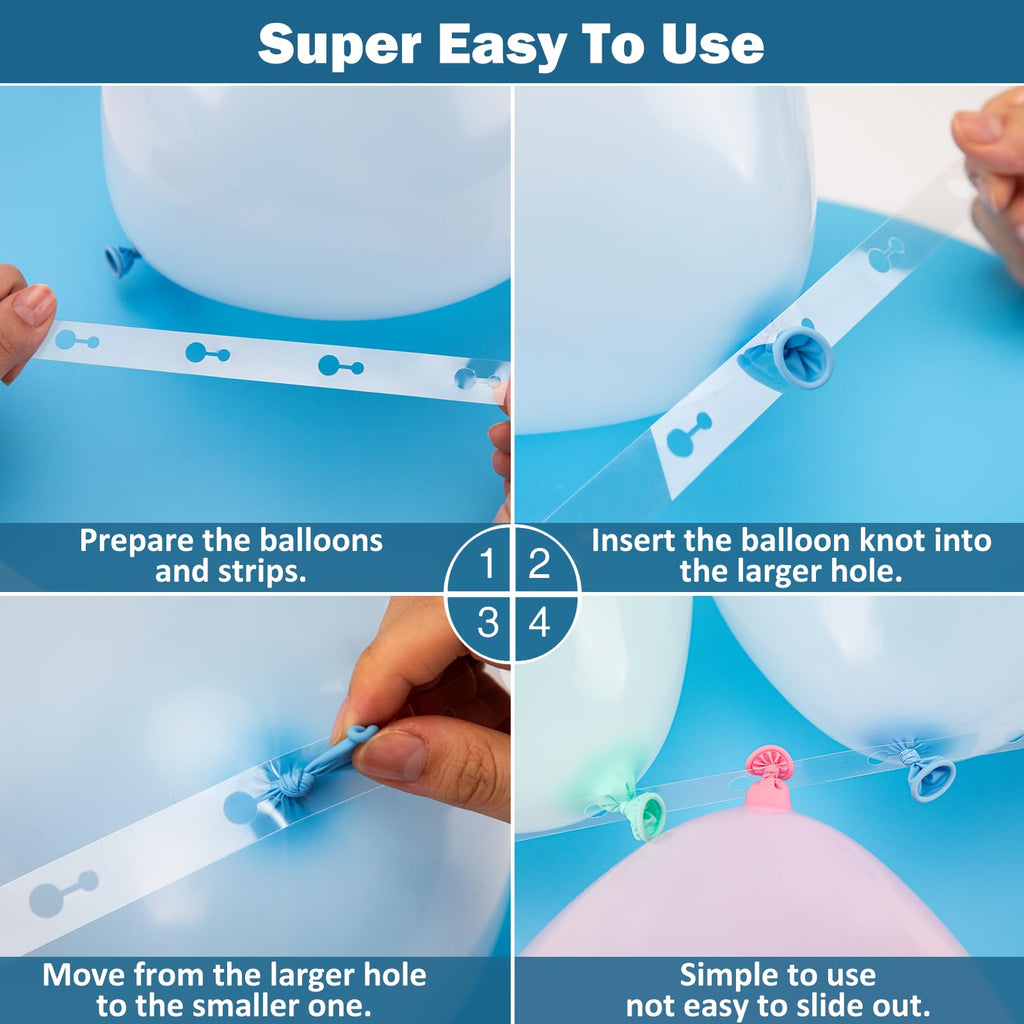 KICNIC Balloon Arch Strip Kit, 32.8 ft Tape Strips, 200 Glue Point Dots