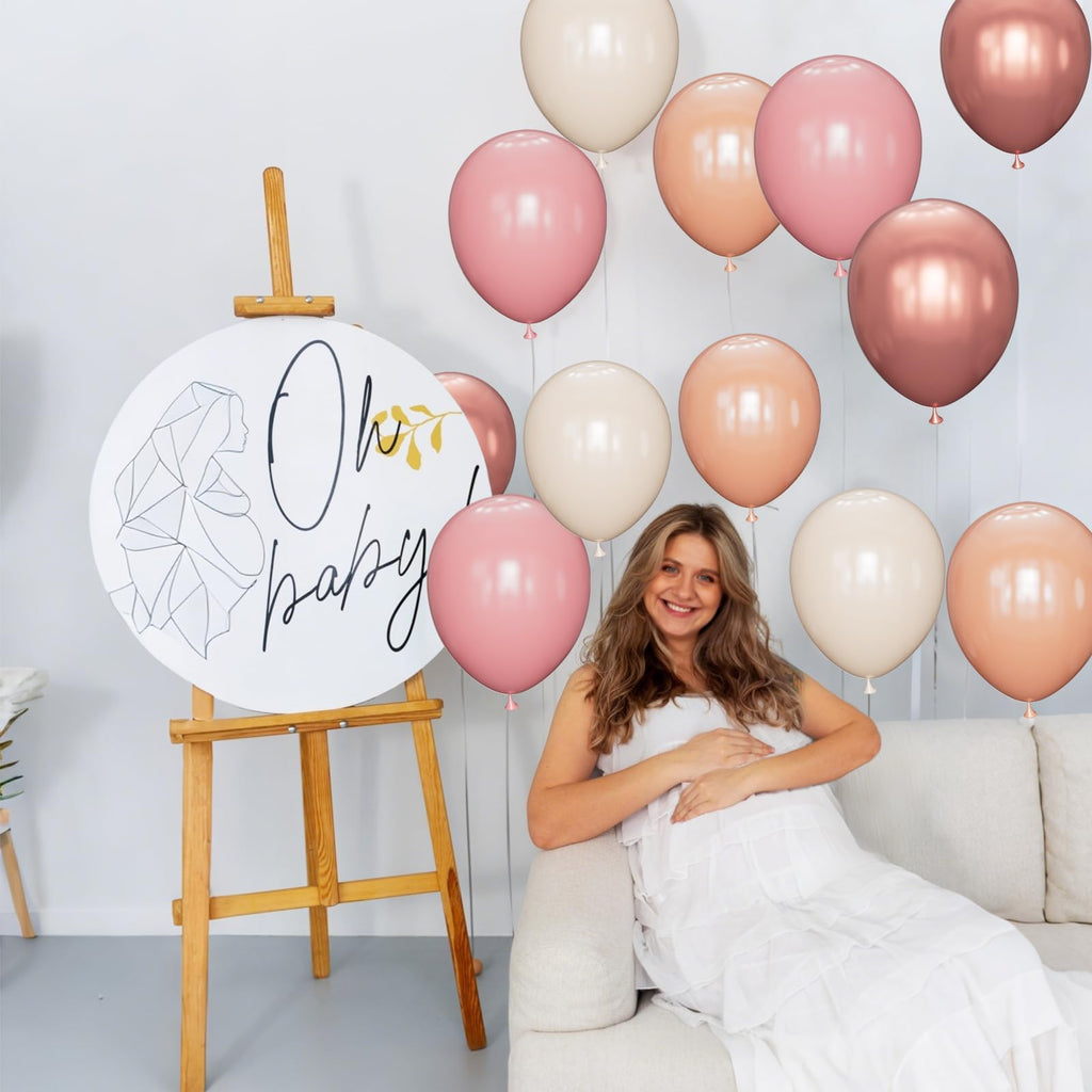 68Pcs Dusty Blue and Champagne Gold Balloons 12 Inch Sand White Pastel Baby Blue Confetti Balloon for Boy Baby Shower Bridal Shower Birthday Wedding Party Decorations.