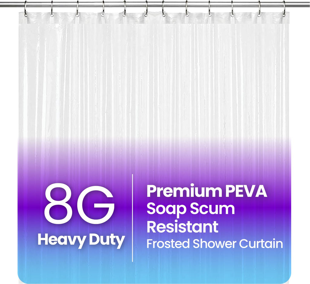 LiBa Shower Curtain PEVA 8G, 72x72 Inch Waterproof Clear