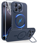 FNTCASE for Samsung Galaxy Z Fold 7 Case with 360 Spin Magnetic Stand Black