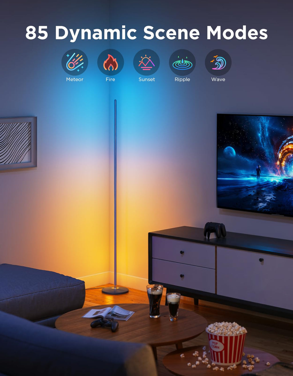 Govee RGBIC Floor Lamp Basic, 1000lm LED Corner Lamp, Champagne