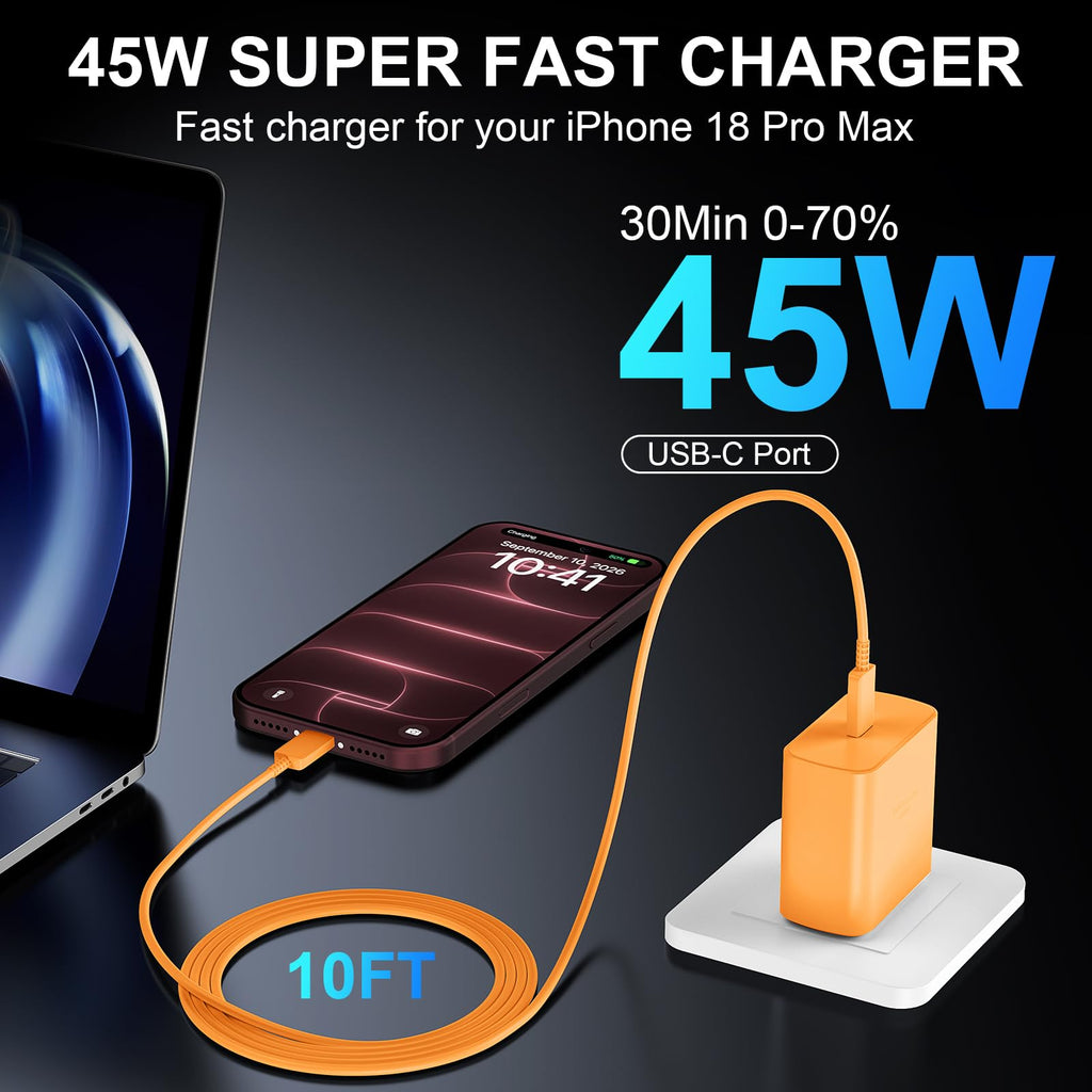 iPhone 18 17 Pro Max Charger Fast Charging 45W USBC iPhone Duo Fast Charger