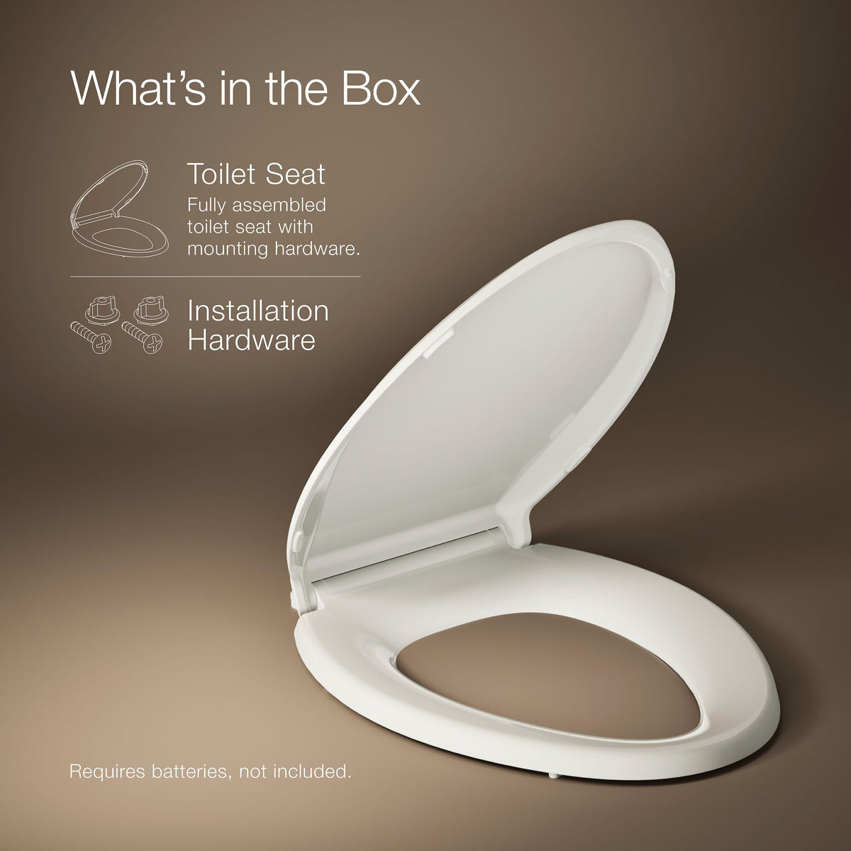 KOHLER CACHET® Nightlight Soft Close Toilet Seat Elongated, ReadyLatch®, Grip-Tight Hardware, White