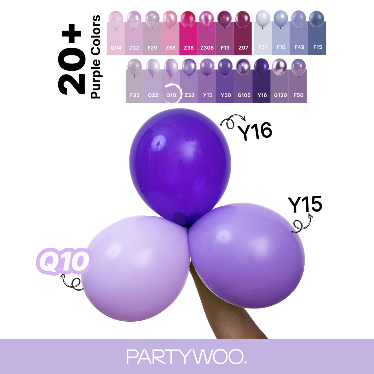 PartyWoo Lavender Balloons 127pcs Light Pastel Purple Lilac Different Sizes