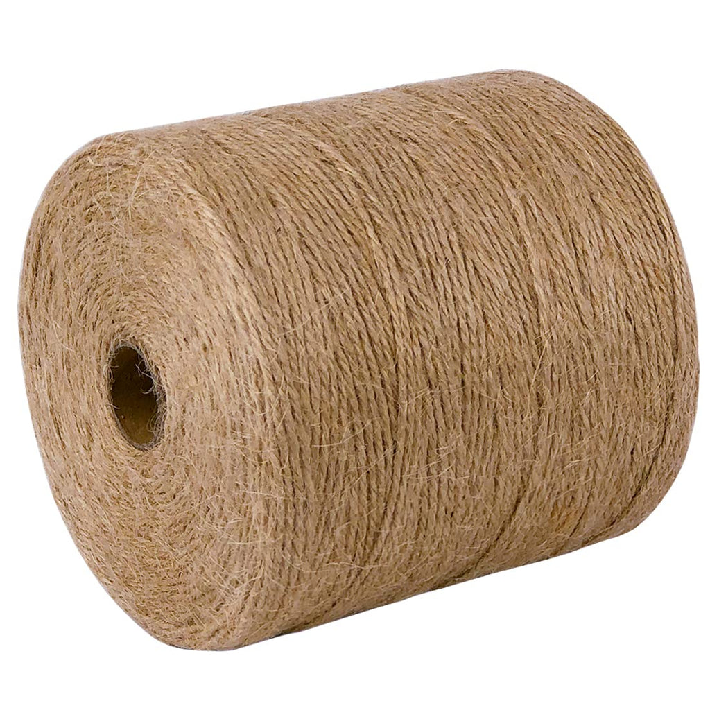 PerkHomy 1100FT Jute Twine String 2mm 3ply Natural Thin Twine for Craft Gardening Gift Wrapping Packing Material Wedding Christmas Decoration Bulk
