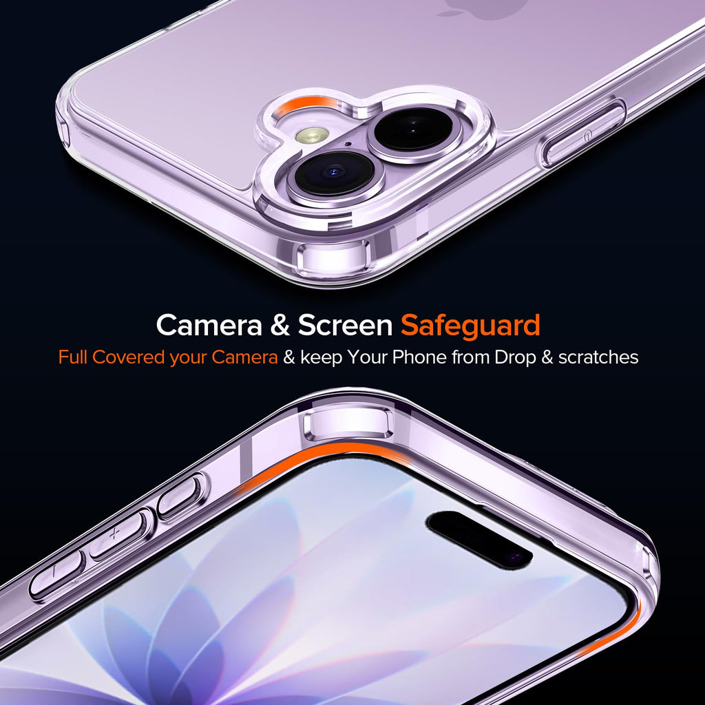 ivoler 3-in-1 Case for iPhone 16 Plus 6.7 inch, Clear