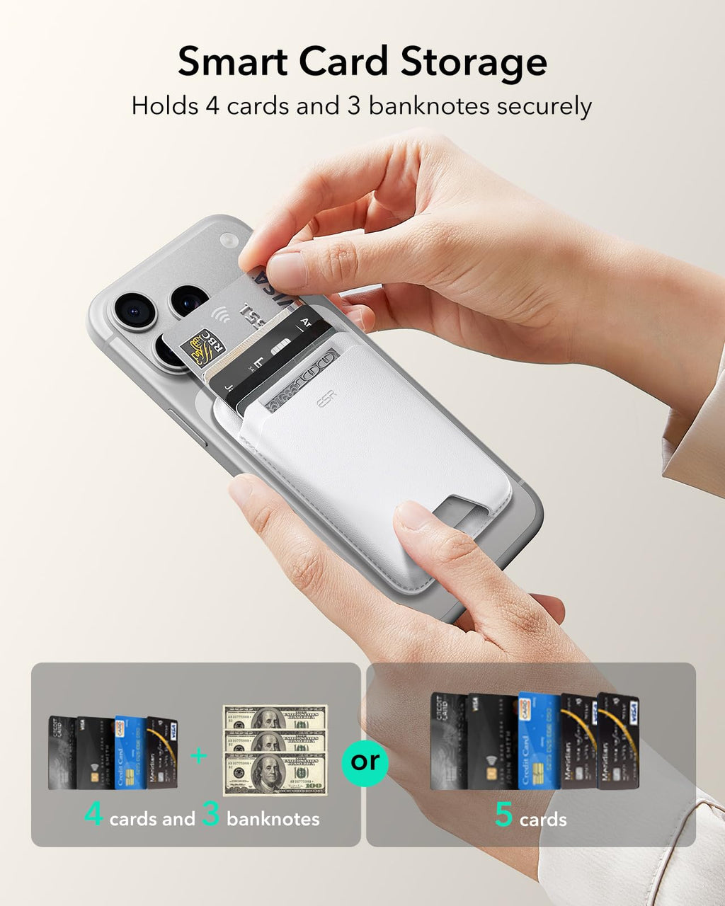 ESR for MagSafe Wallet, 5 Card Holder for Phone Case, RFID Blocking