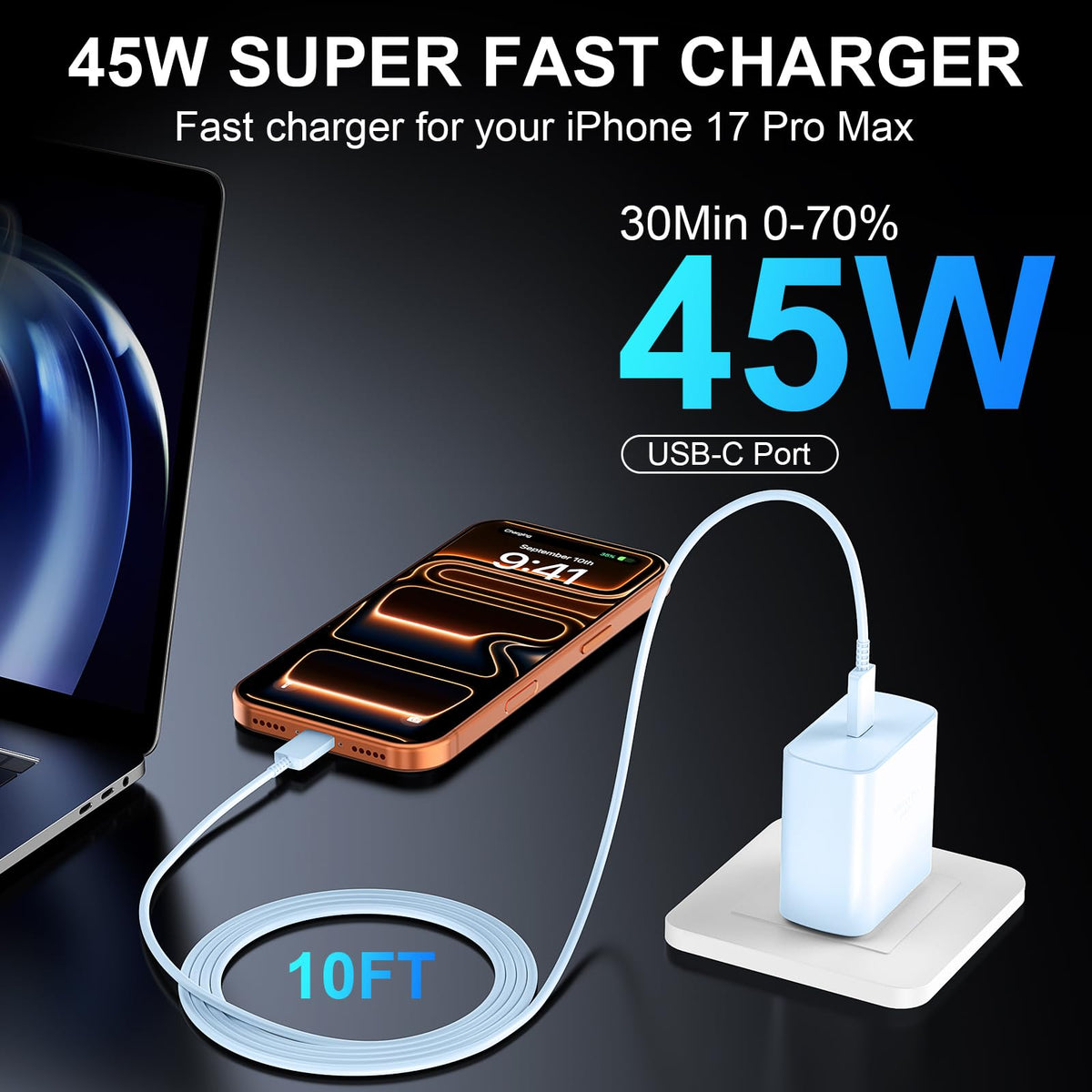 iPhone 18 17 Pro Max Charger Fast Charging 45W USBC iPhone Duo Fast Charger