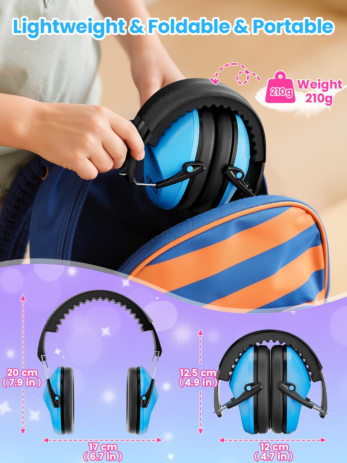 Dr.meter EM100 Noise Cancelling Headphones for Kids Adults, Ear Muffs