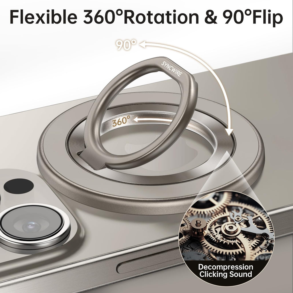 SYNCWIRE for MagSafe Phone Grip, Magnetic Phone Ring Holder Stand Kickstand