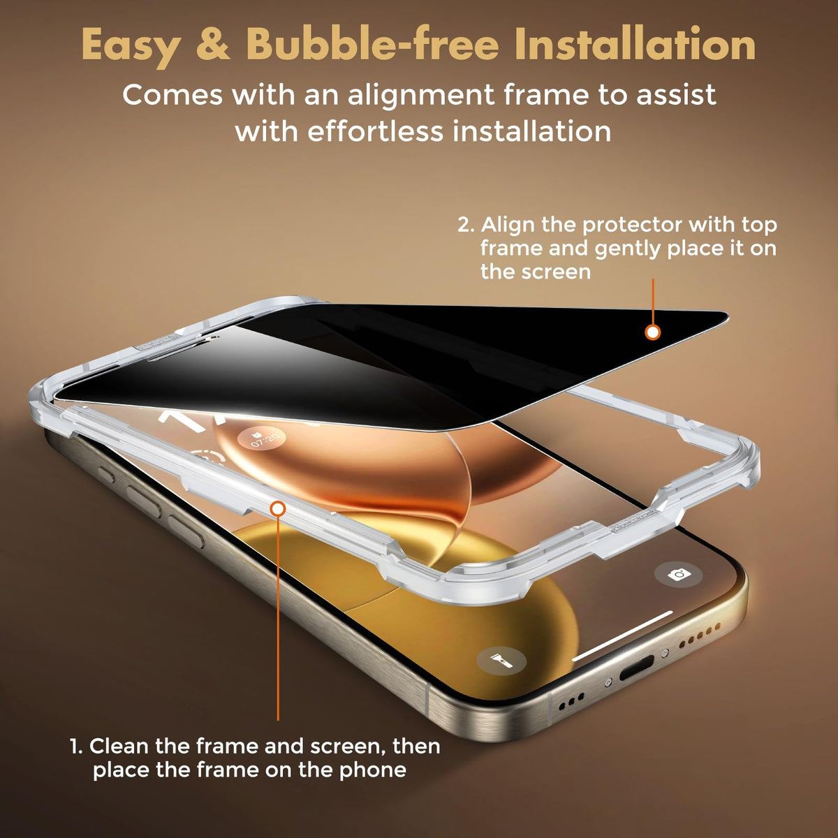 UNBREAKcable Privacy Screen Protector for iPhone 16 Pro Max, Full Coverage