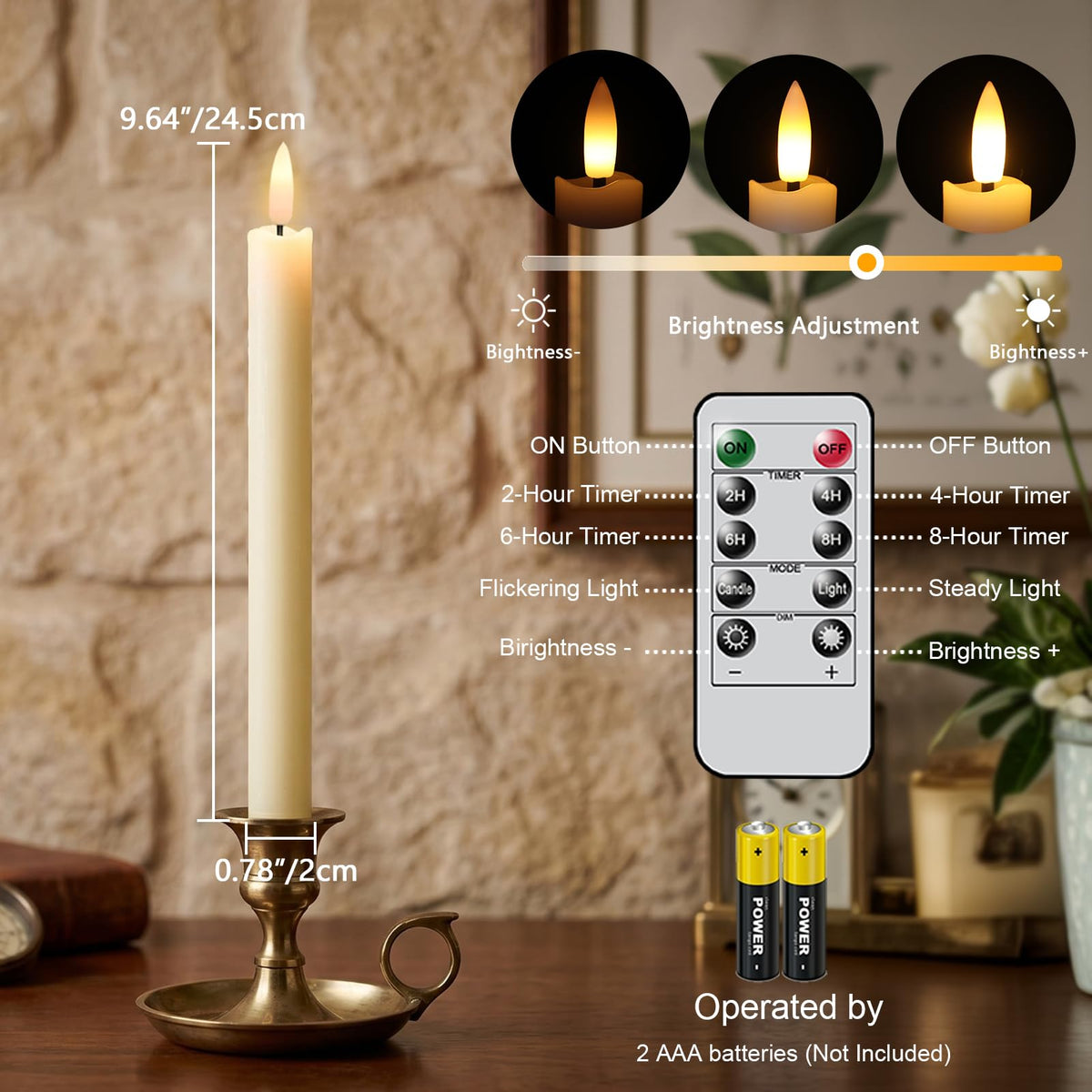 GenSwin 10.8" Flameless Floating Candles Wand Halloween Decorations