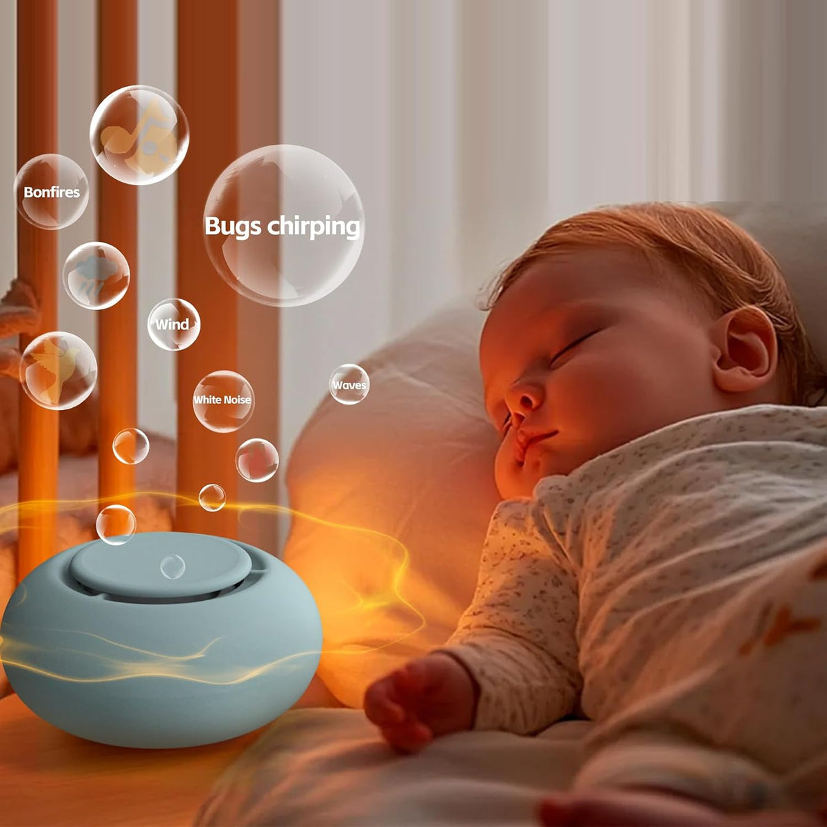 Portable Baby Sound Machine & Essentials for Babies & Kids-Blue