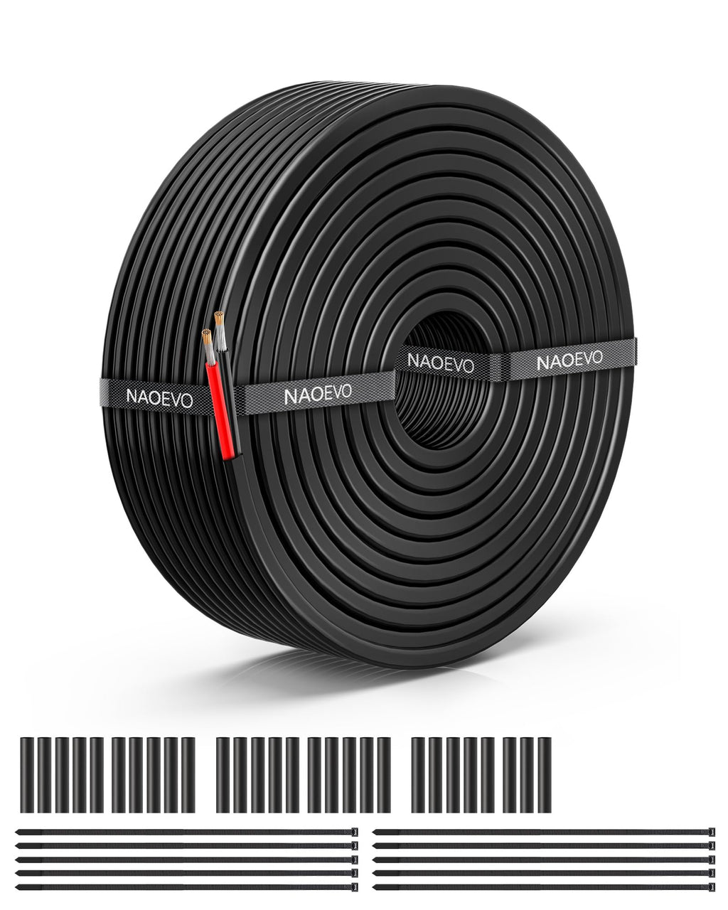 NAOEVO 16 Gauge Wire 4 Conductor, 16 Gauge Automotive Wire 12V Cable, 200FT