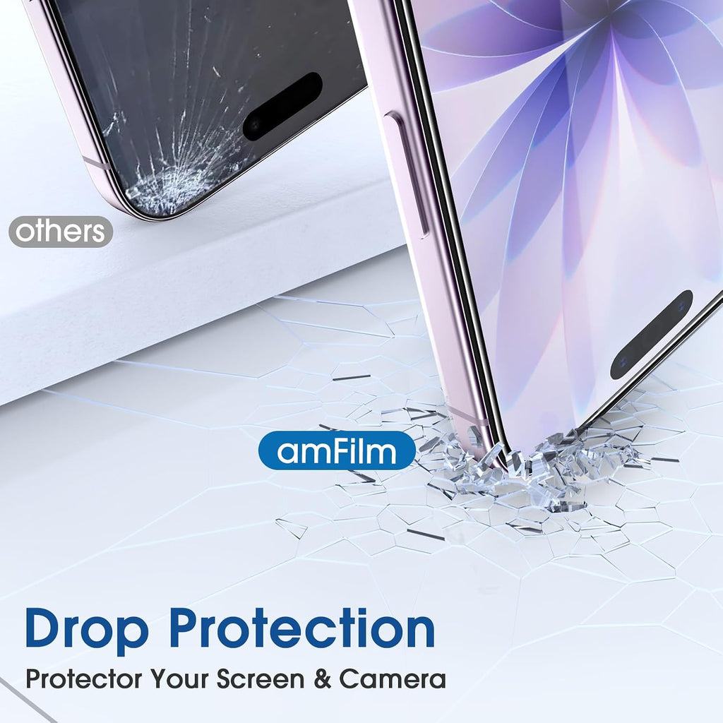 amFilm OneTouch for iPhone 17e / iPhone 16e Screen Protector Tempered Glass