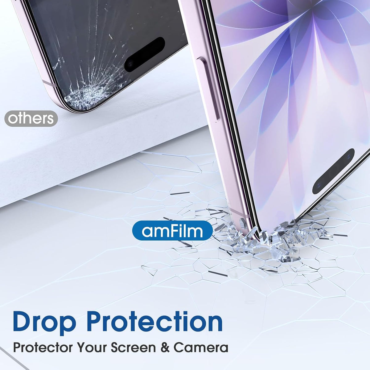 amFilm OneTouch for iPhone 17e / iPhone 16e Screen Protector Tempered Glass