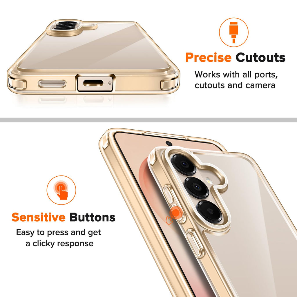 ivoler 3-in-1 Case for iPhone 16 Plus 6.7 inch, Clear