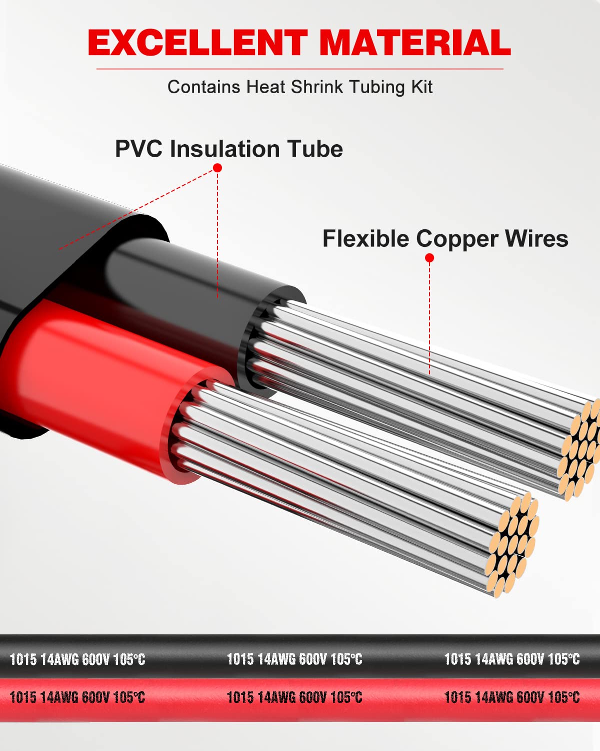 NAOEVO 16 Gauge Wire 4 Conductor, 16 Gauge Automotive Wire 12V Cable, 200FT