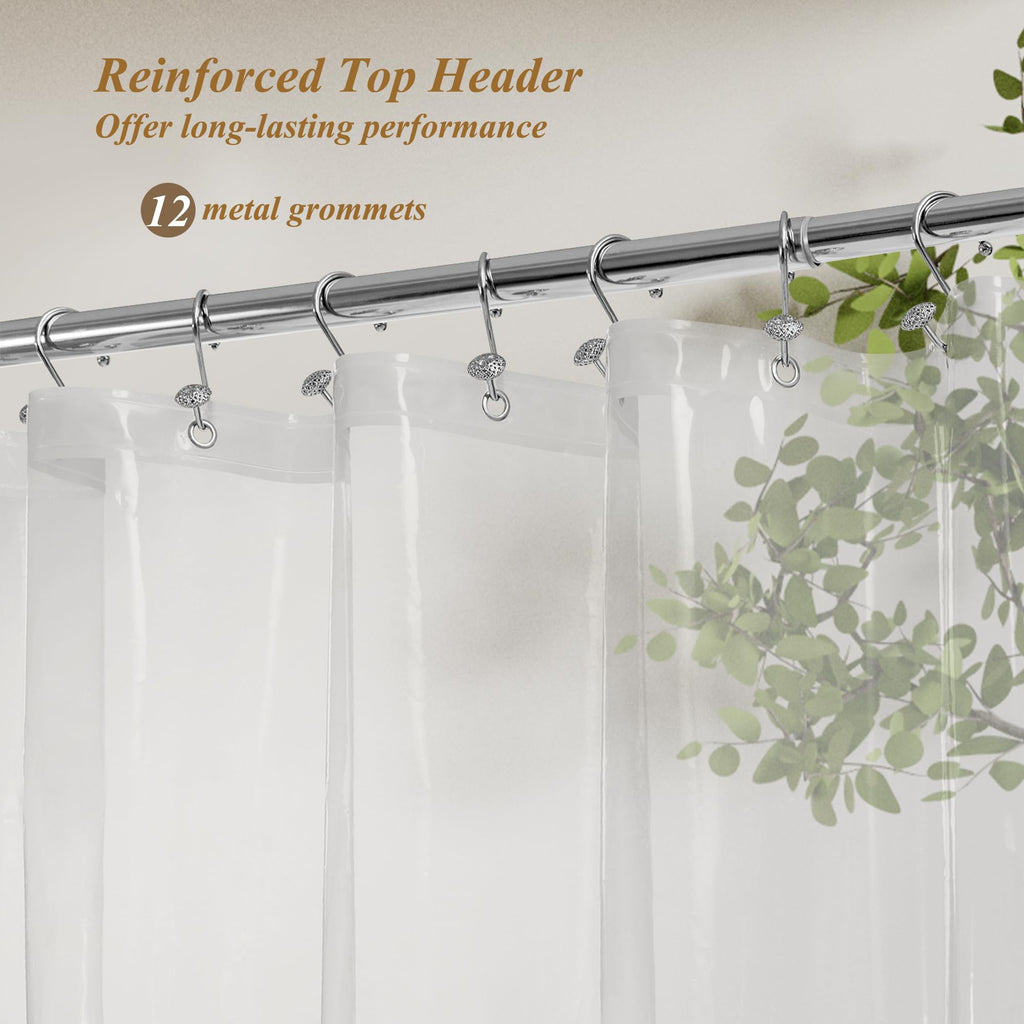 Mrs Awesome Dark Gray Shower Curtain Liner with 3 Magnets, 72x72