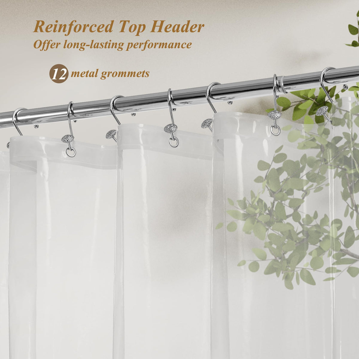 Mrs Awesome Dark Gray Shower Curtain Liner with 3 Magnets, 72x72