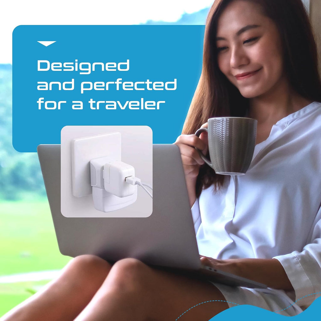 Ceptics 2 in 1 UK Adapters for Travel, Dual USA Input, Grounded, Pack of 3