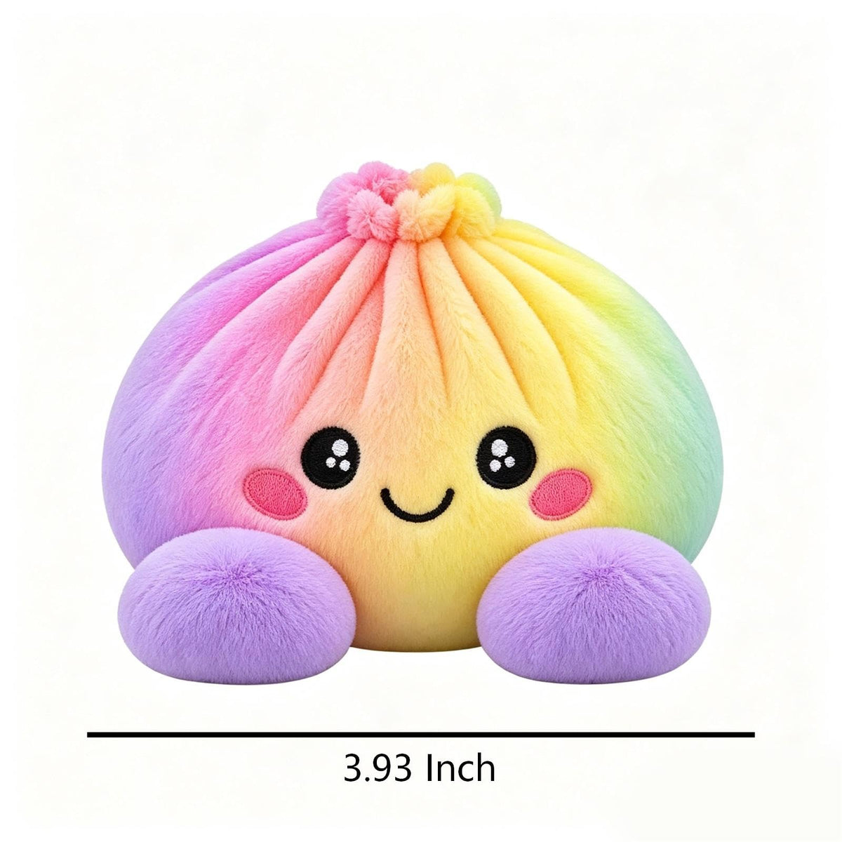Plush Stuffed Dumpling Squishies, 3.94" Big Rainbow Squishes with Steamer