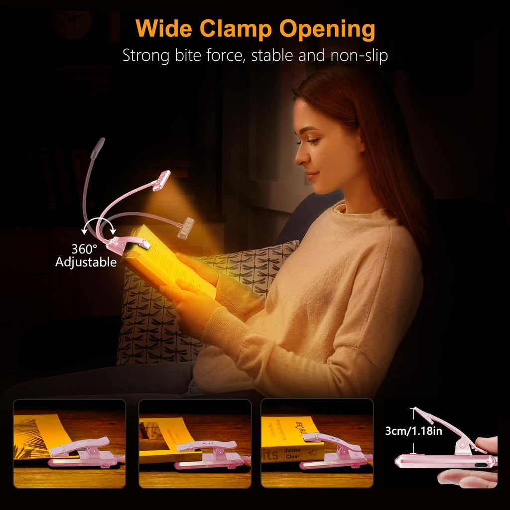 Gritin 19 LED Rechargeable Book Light for Reading in Bed
