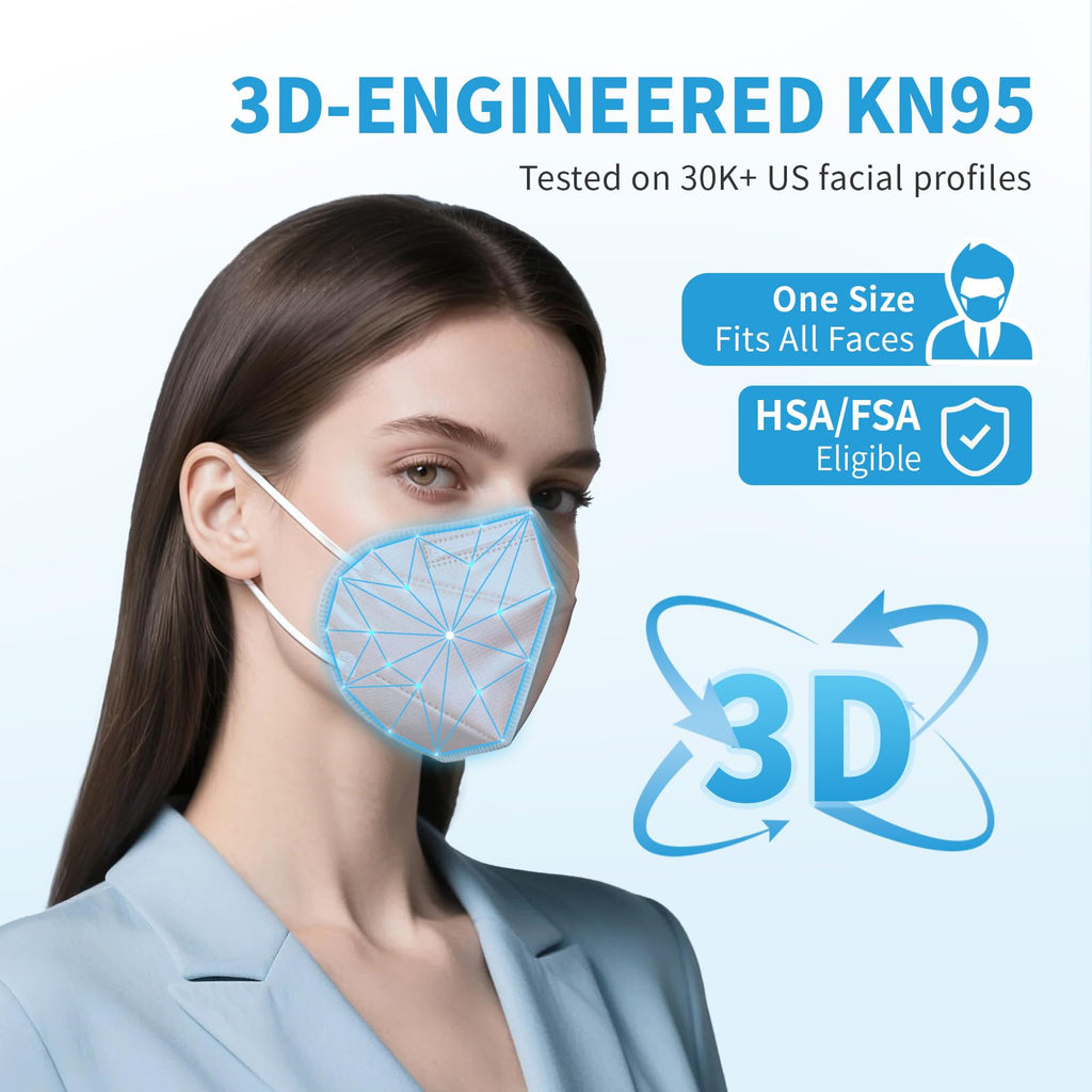 akgk KN95 Face Mask 50 PCS, Breathable Protection Masks, 5-Ply KN95 Black Masks, Cup Dust Safety Masks