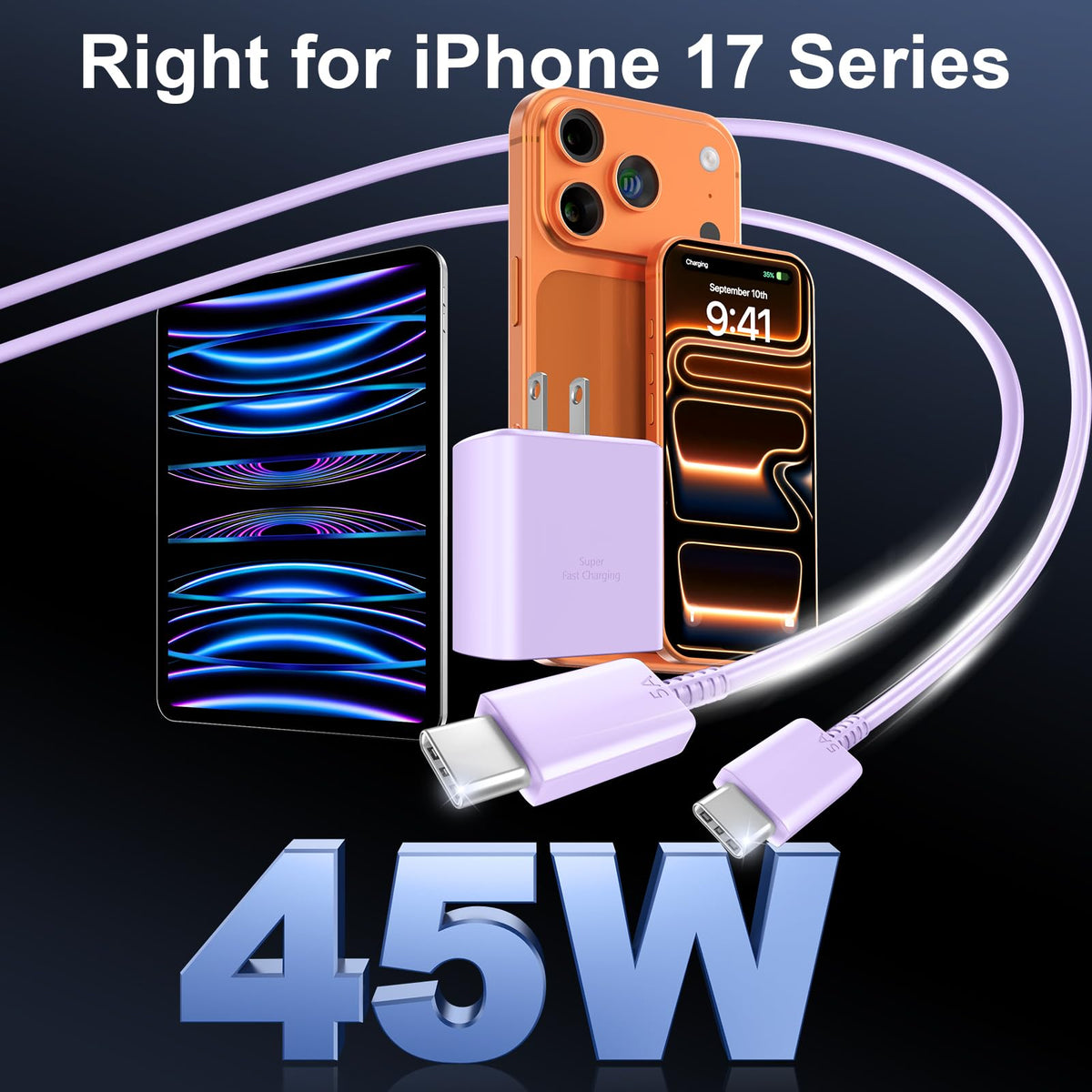 iPhone 18 17 Pro Max Charger Fast Charging 45W USBC iPhone Duo Fast Charger