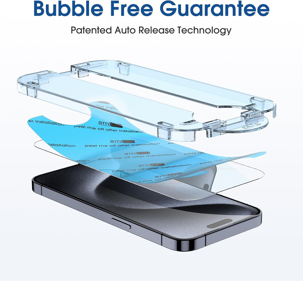 amFilm OneTouch for iPhone 17e / iPhone 16e Screen Protector Tempered Glass