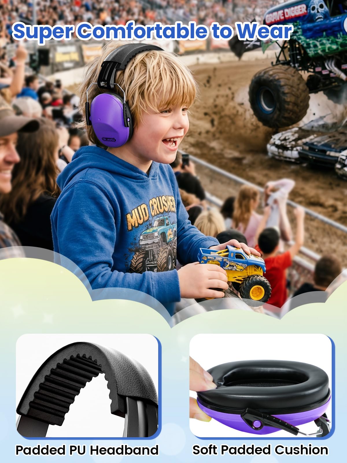 Dr.meter EM100 Noise Cancelling Headphones for Kids Adults, Ear Muffs