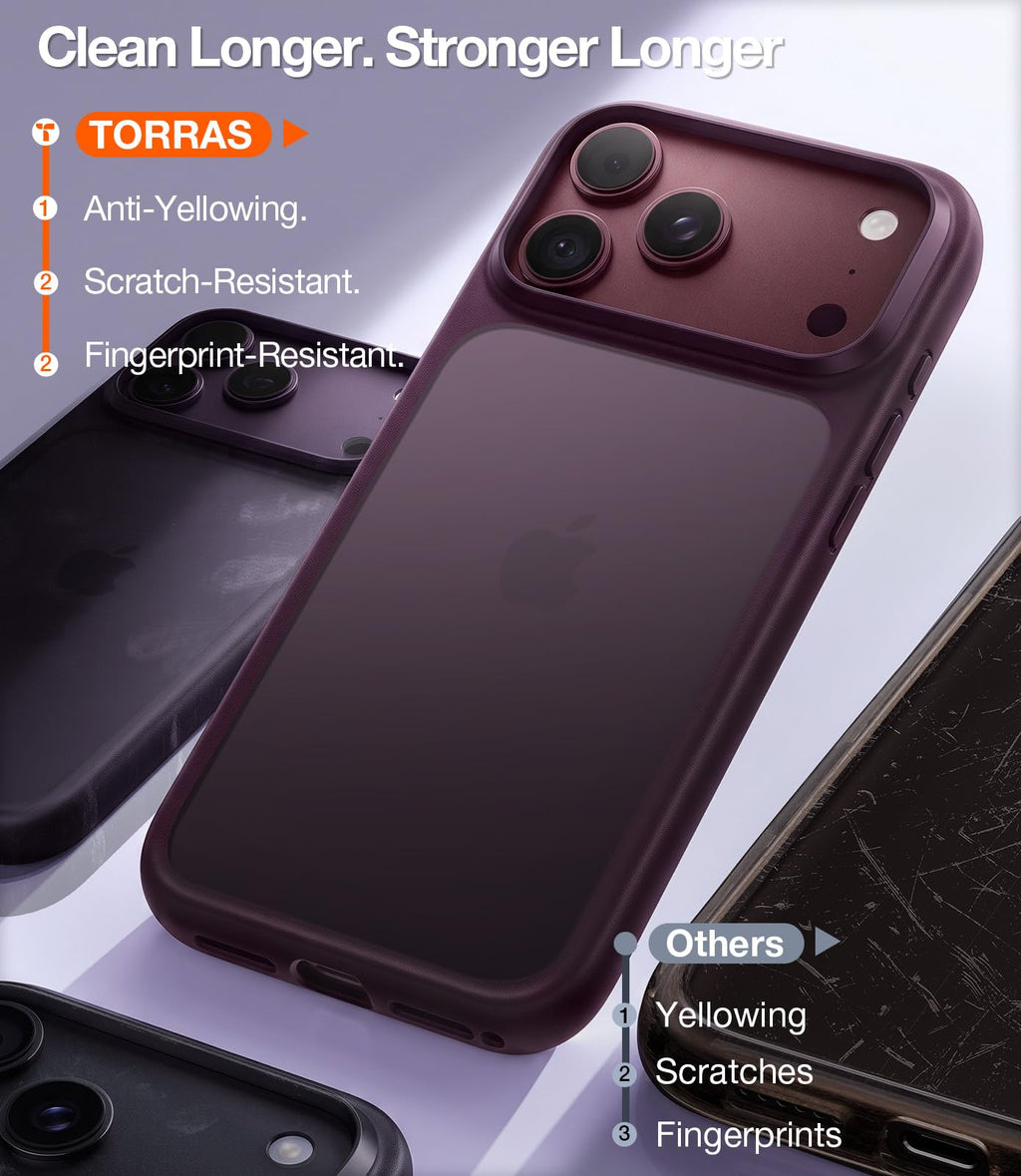 TORRAS Shockproof for iPhone 18 Pro Case Black 2026,4X Mil-Grade Protection