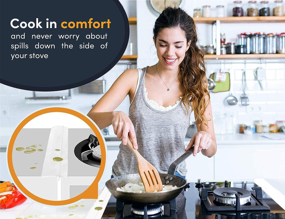 Linda’s Essentials Silicone Stove Gap Covers (2 Pack), Heat Resistant Oven Gap Filler Seals Gaps Between Stovetop and Counter, Easy to Clean Stove Gap Guard (21 Inches, Black)