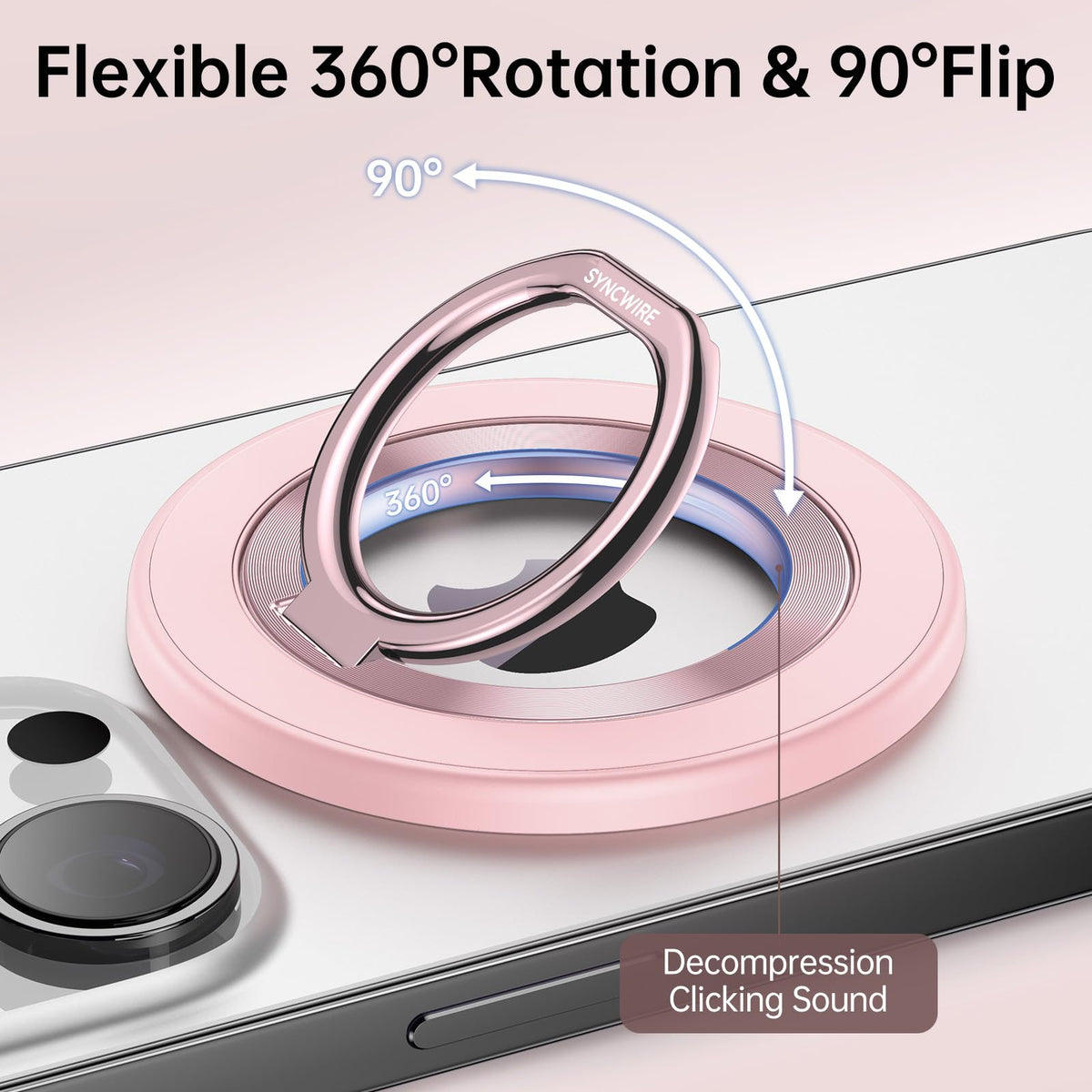 SYNCWIRE for MagSafe Phone Grip, Magnetic Phone Ring Holder Stand Kickstand
