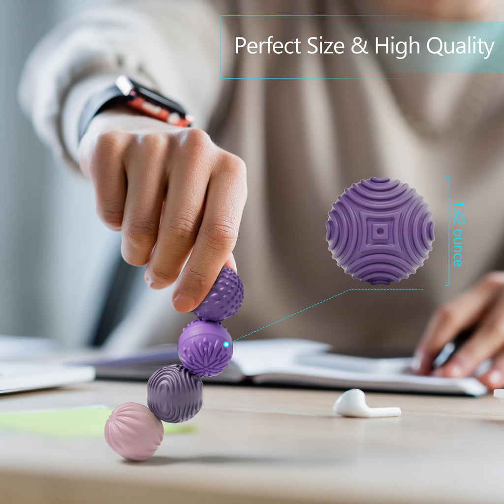 luckdoor Silicone Magnetic Balls Fidget Toys for Adults & Teens,8PCS Stress Relief Sensory Toys for Autism ADHD Anxiety,Fun Textures Gadgets,Office Desk Toy,Stocking Stuffers for Men Women Teen Gifts