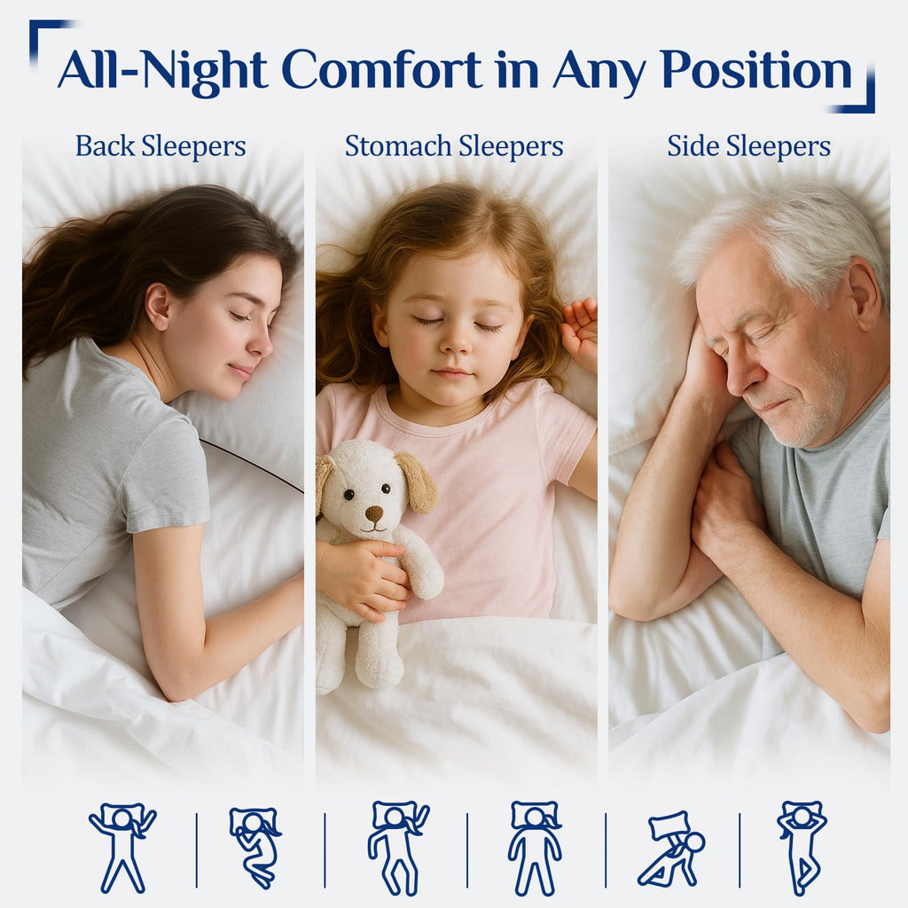 JOLLYVOGUE King Pillows 2 Pack, Cooling and Firm King Size Pillows with Oeko-Tex Certified Down Alternative Filling for Side, Back, and Stomach Sleepers, Hotel Collection